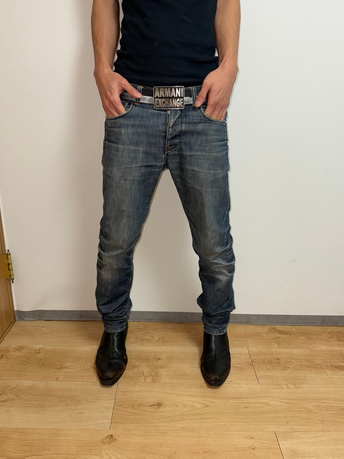 Armani Exchange Vintage logo belt 상품이미지5