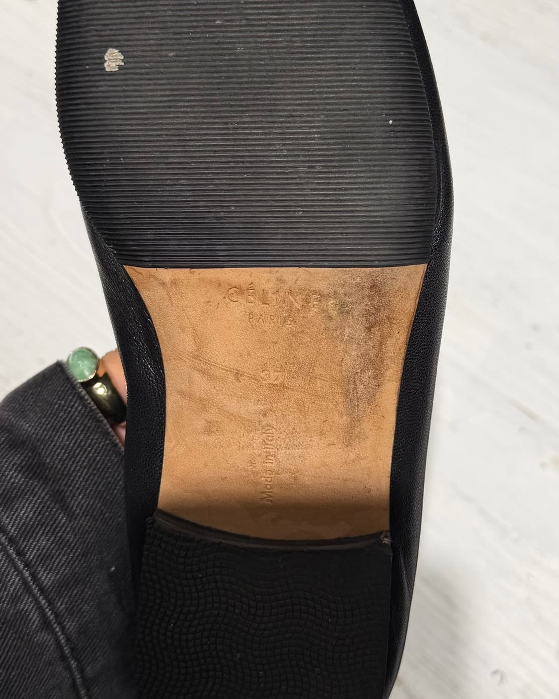 셀린느 블랙 스터드 디테일 램스킨 로퍼 상품이미지7