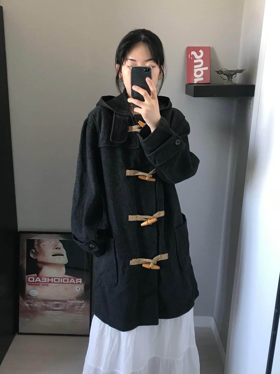 폴로 랄프로렌 00년대 올드스쿨 차콜 떡볶이 롱코트 상품이미지2