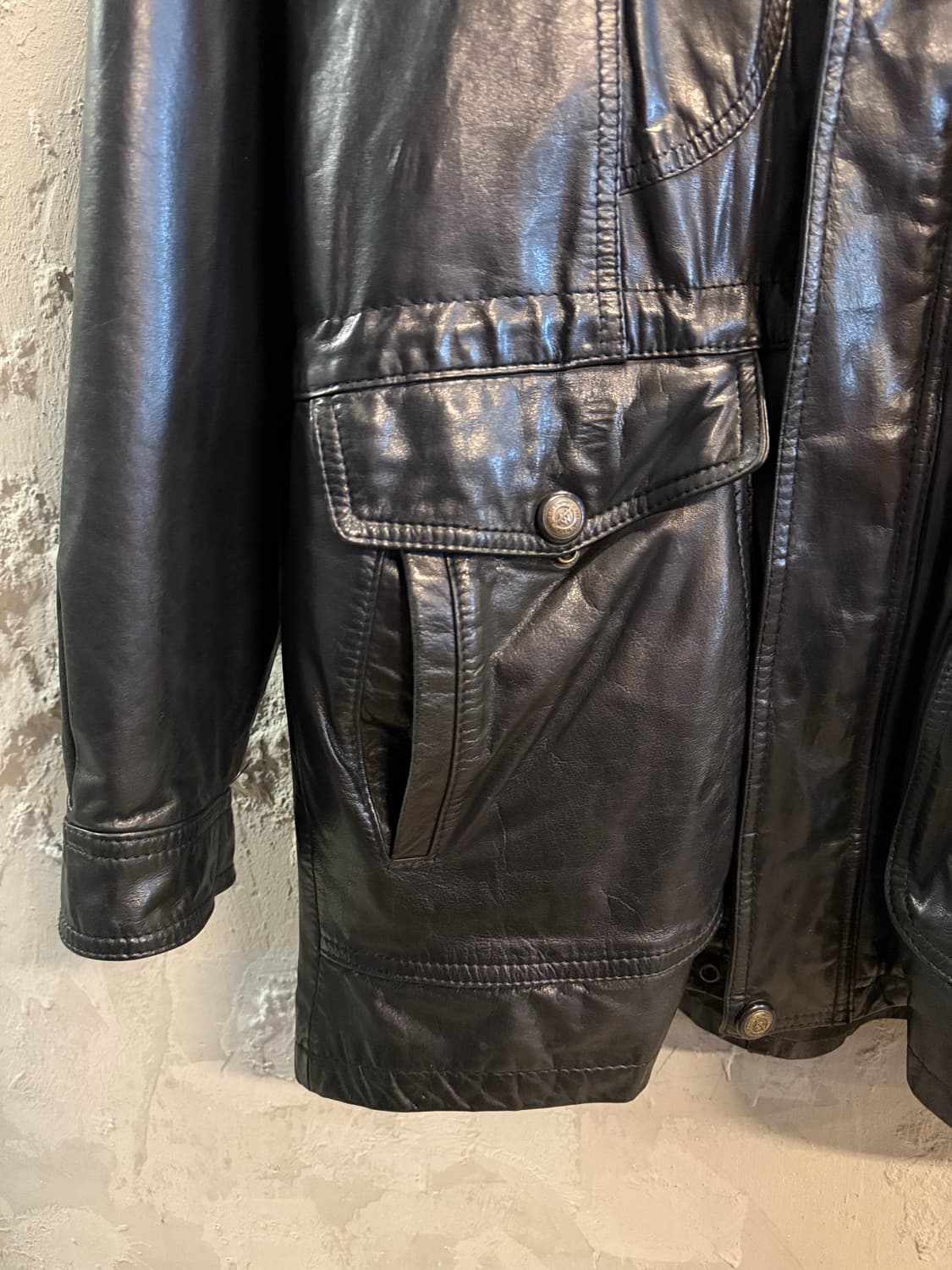 리얼레더 소가죽 필드 자켓 멀티포켓 집업 블랙 XL 상품이미지2