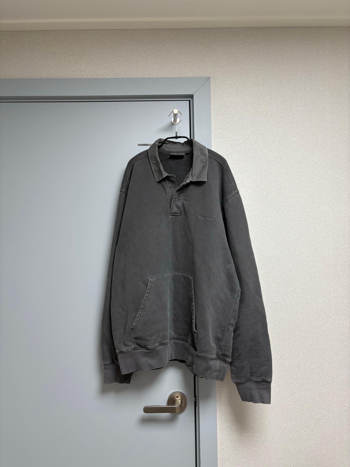 칼하트 WIP 폴로 스웨트셔츠 M 회색 상품이미지2