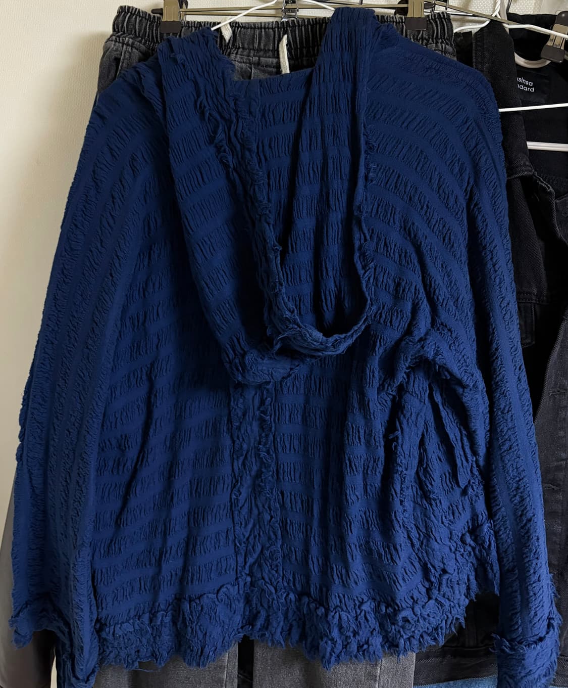 ISSEY MIYAKE cut-off knit hood jacket 상품이미지2