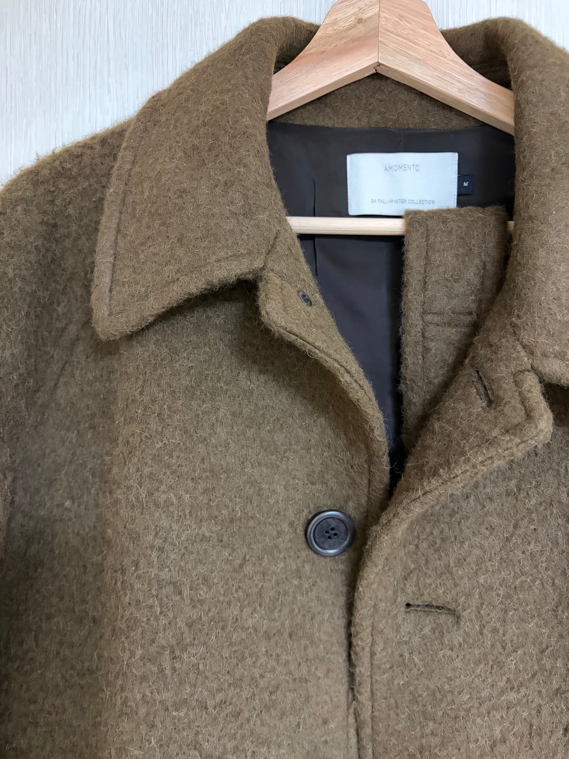 [M]아모멘토 알파카 래글런 코트 브라운 상품이미지4