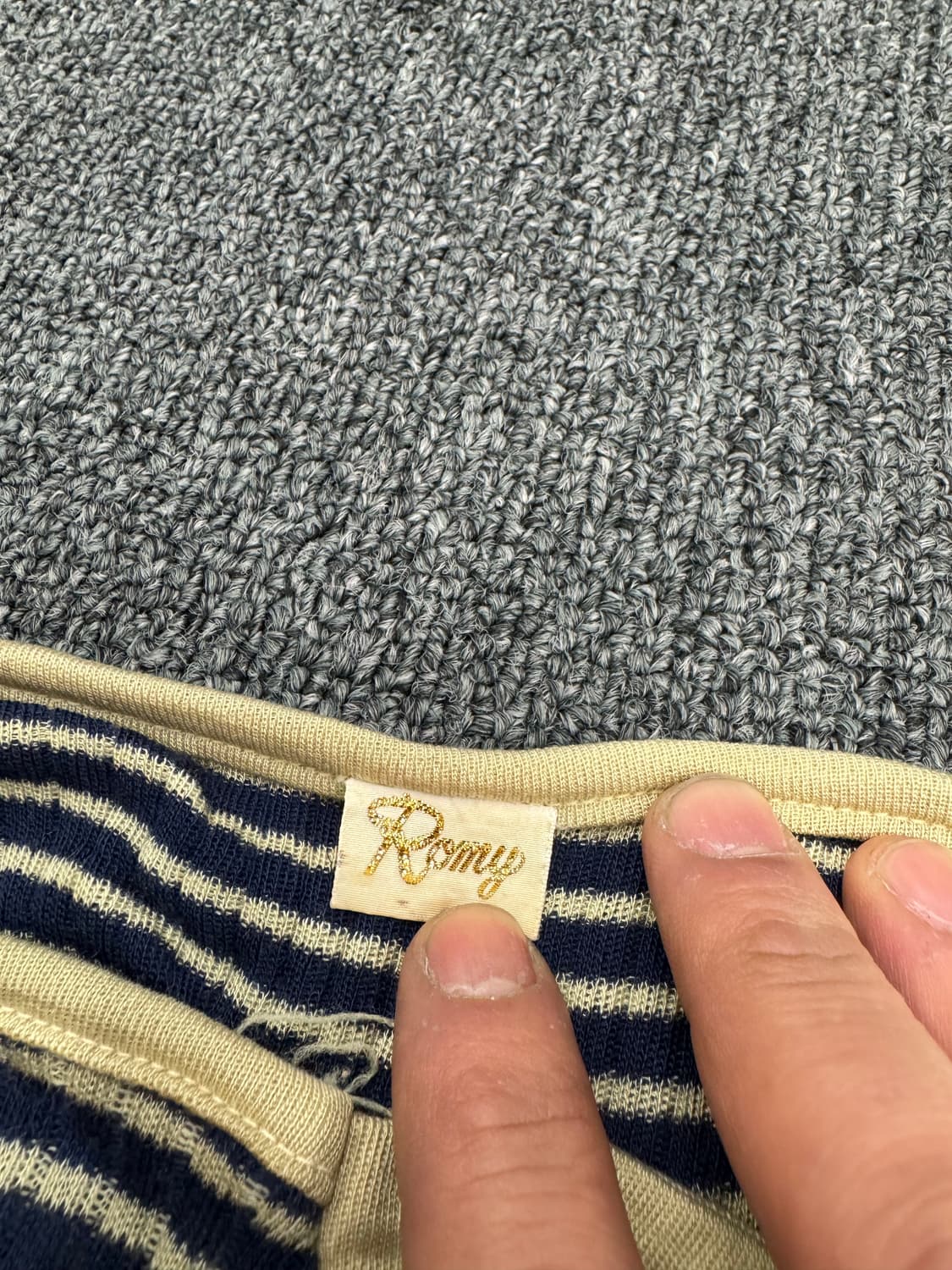 Japanese vintage 여성 스트라이프 헨리넥 롱슬리브 상품이미지4