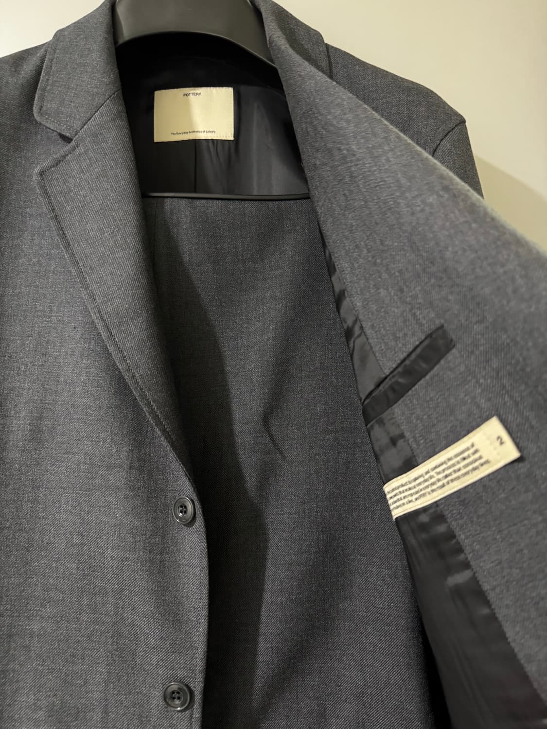 포터리 울스포츠 셋업 다크그레이 2사이즈 판매!! #정장 결혼식 면접 상품이미지2
