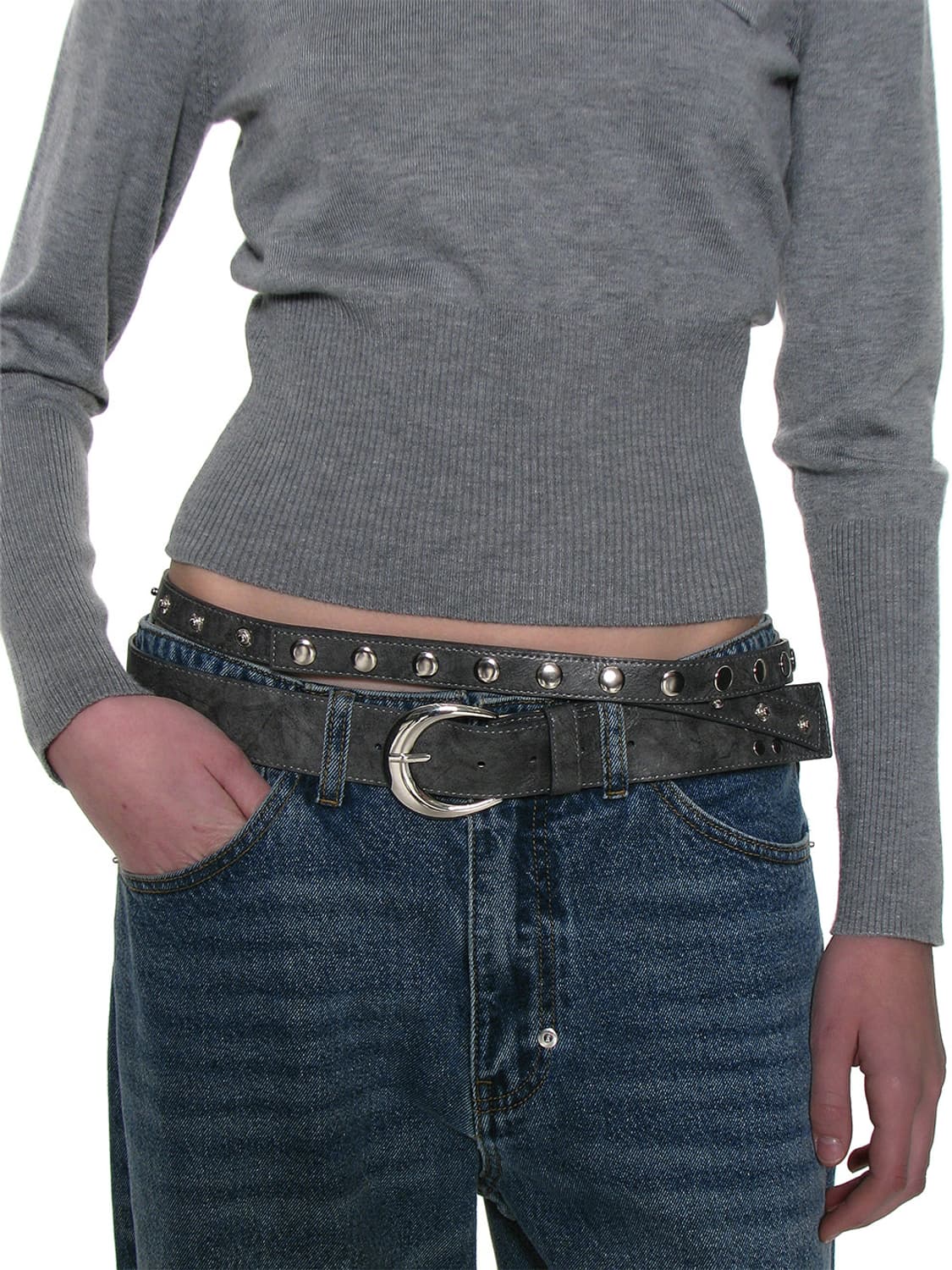 파르티멘토우먼 3way double layered belt 차콜 상품이미지2