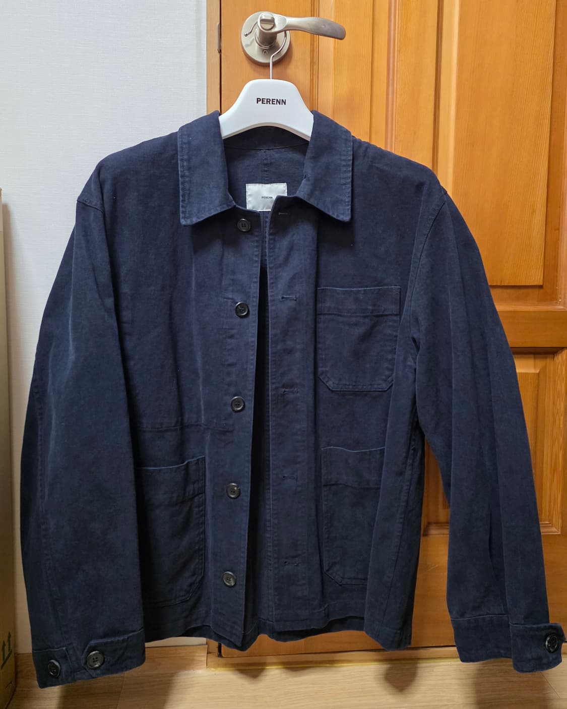 퍼렌 몰스킨 프렌치 워크자켓 네이비 2 상품이미지2