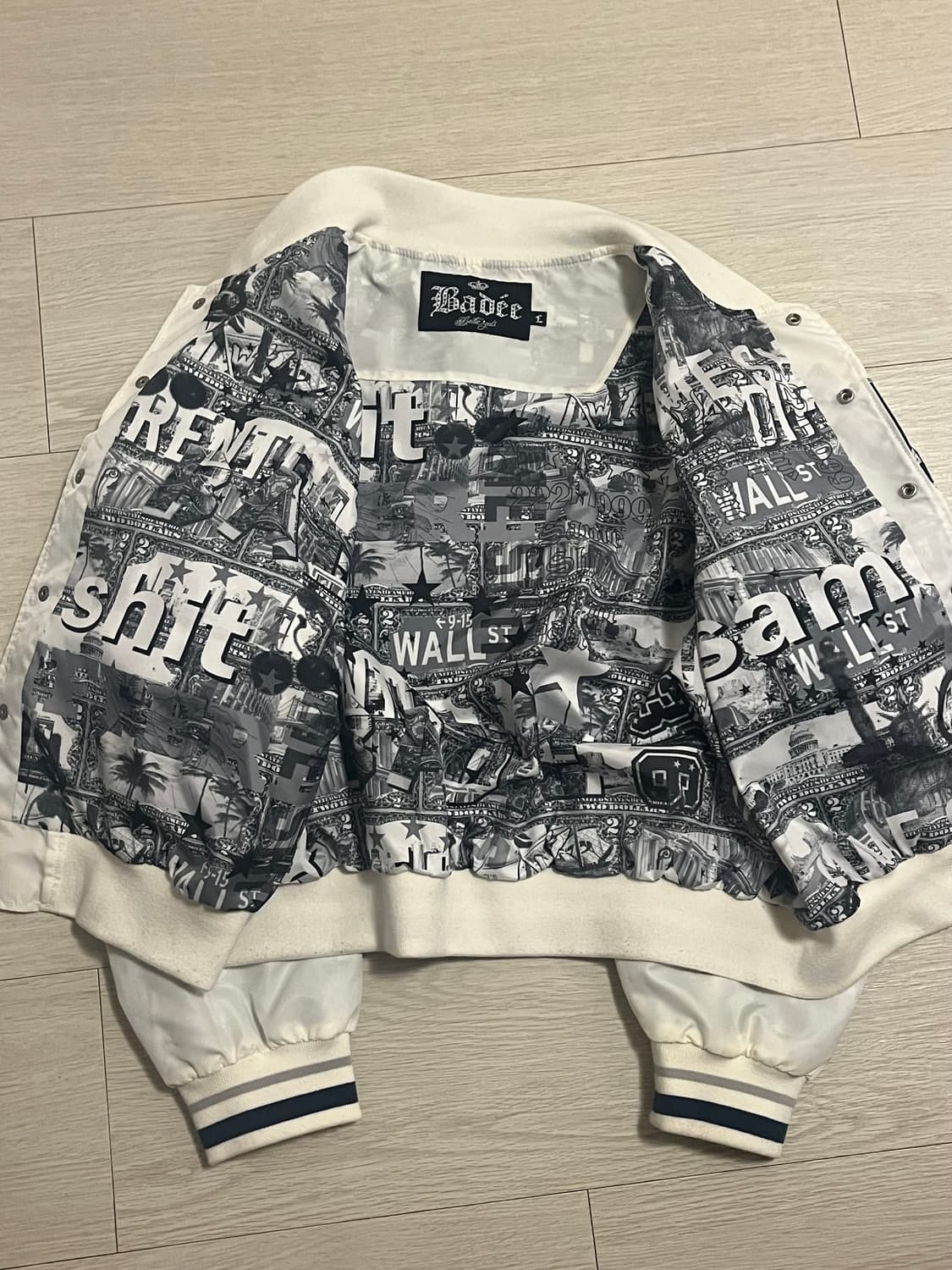 배디 야구점퍼 Varsity Baseball Jacket White 상품이미지10