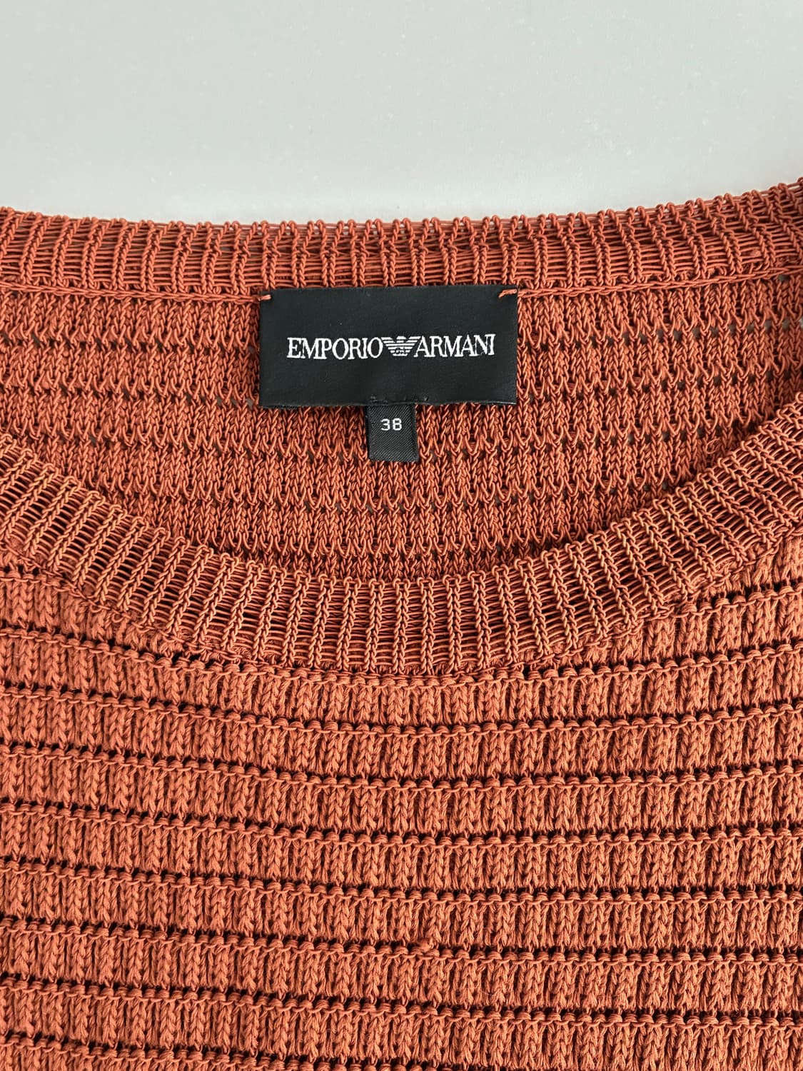 38) 엠포리오 아르마니 리본 니트 탑 브라운 상품이미지4