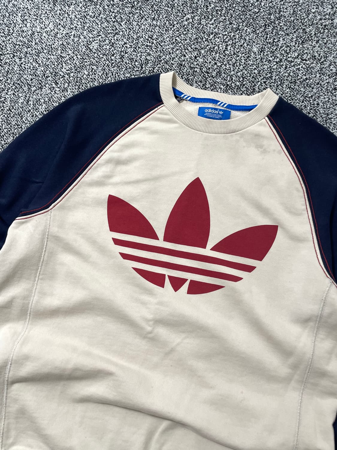 빈티지9. 아디다스 오리지널스 트레포일 로고 맨투맨 네이비 레드 Y2K 상품이미지2