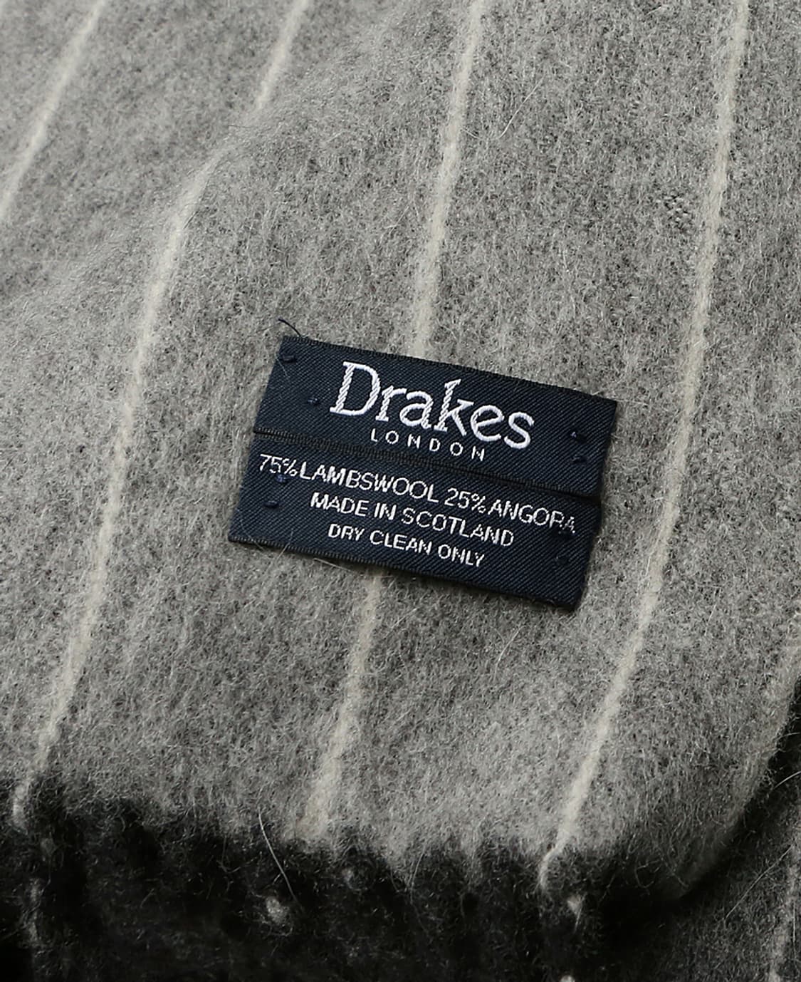 드레익스 [Drake's] 그레이 & 차콜 리버시플 스트라이프 머플러 상품이미지4