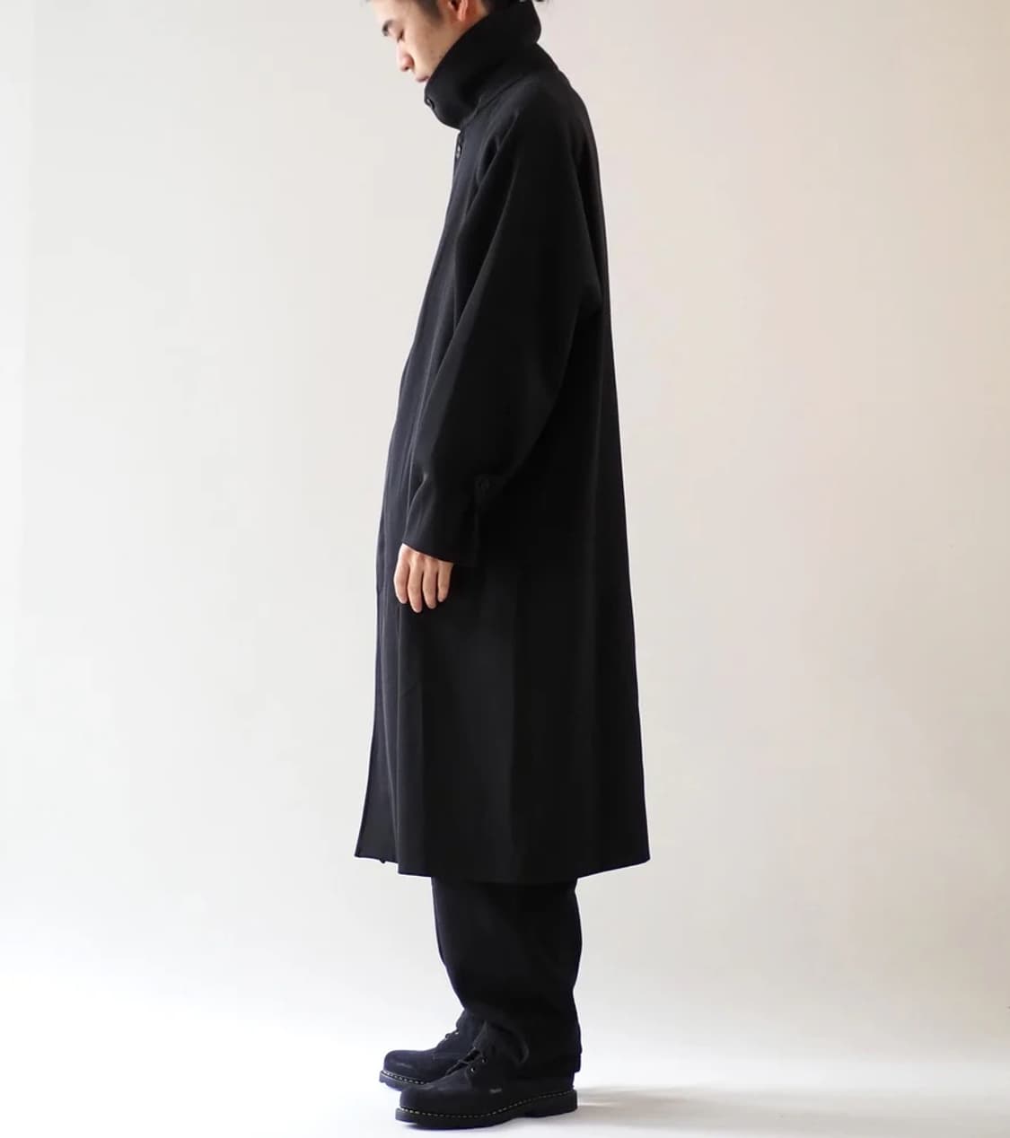 코모리 가먼트 다잉 발카라 코트 블랙 1사이즈 상품이미지4