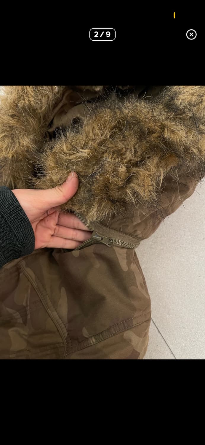 카모 퍼 숏 아우터 패딩 갸루 y2k 상품이미지2