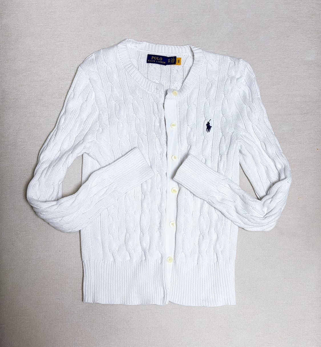 [새상품] 폴로랄프로렌 화이트 니트 가디건 XS 상품이미지1