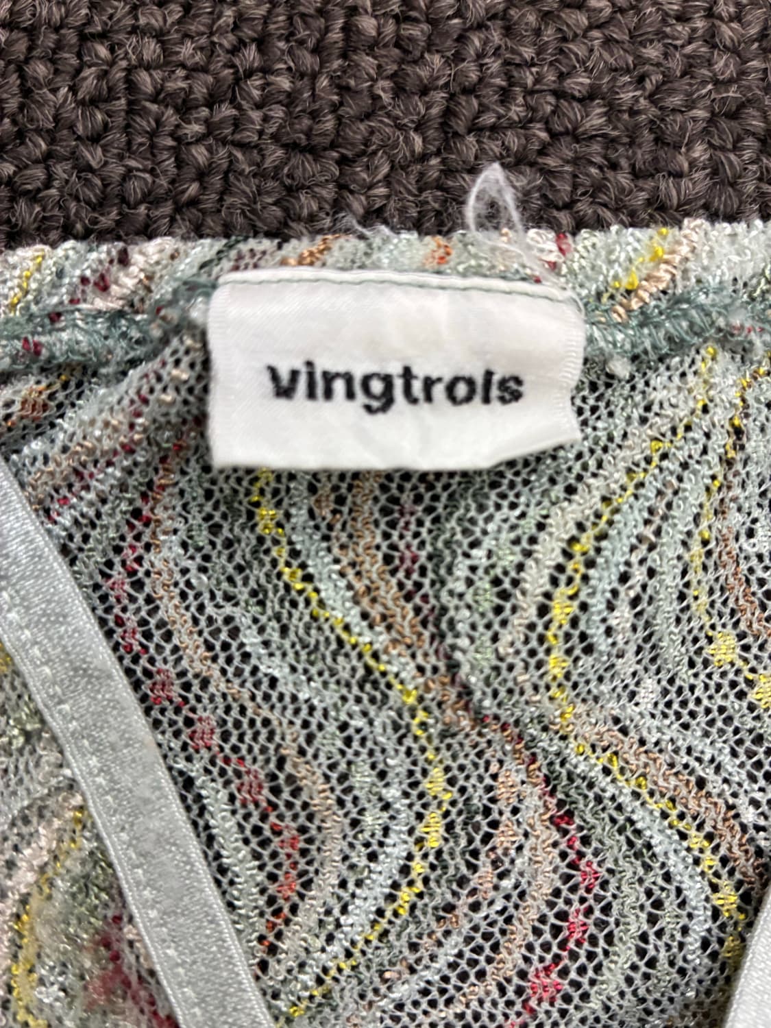 OS)Japanese vintage 여성 웨이브 패턴 트임 나시 상품이미지5