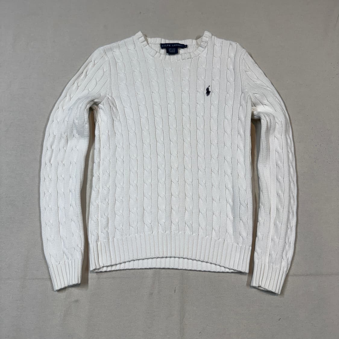 M) 폴로 랄프로렌 케이블 꽈배기 라운드넥 니트 상품이미지1