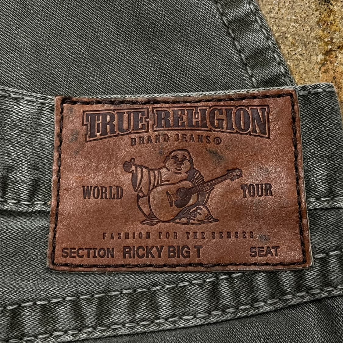 [정품/31] 트루릴리젼 데님 팬츠 카키 데미지진 b14 상품이미지4