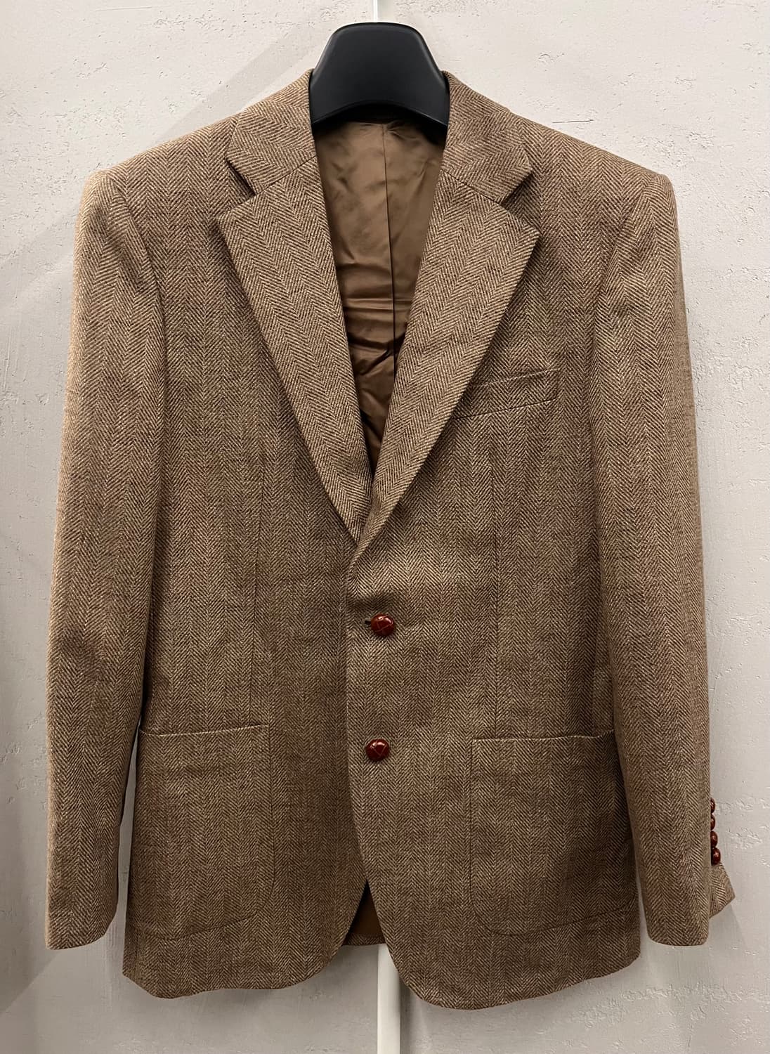 구아벨로X포르멘테라 브라운 헤링본 자켓 상품이미지1
