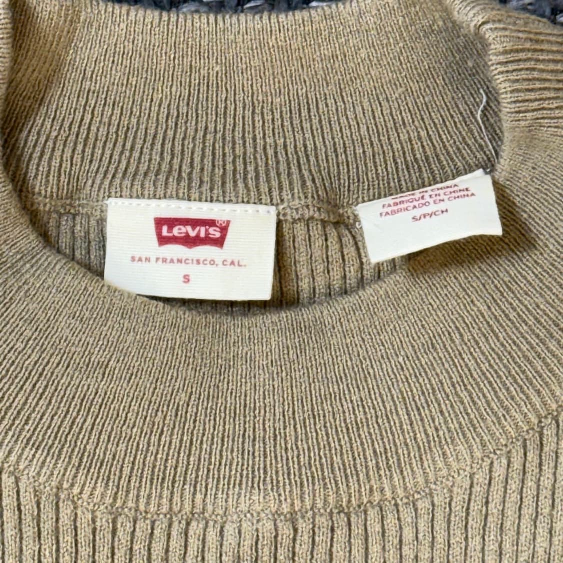 리바이스 골지 니트 긴팔티 베이지 S 상품이미지2