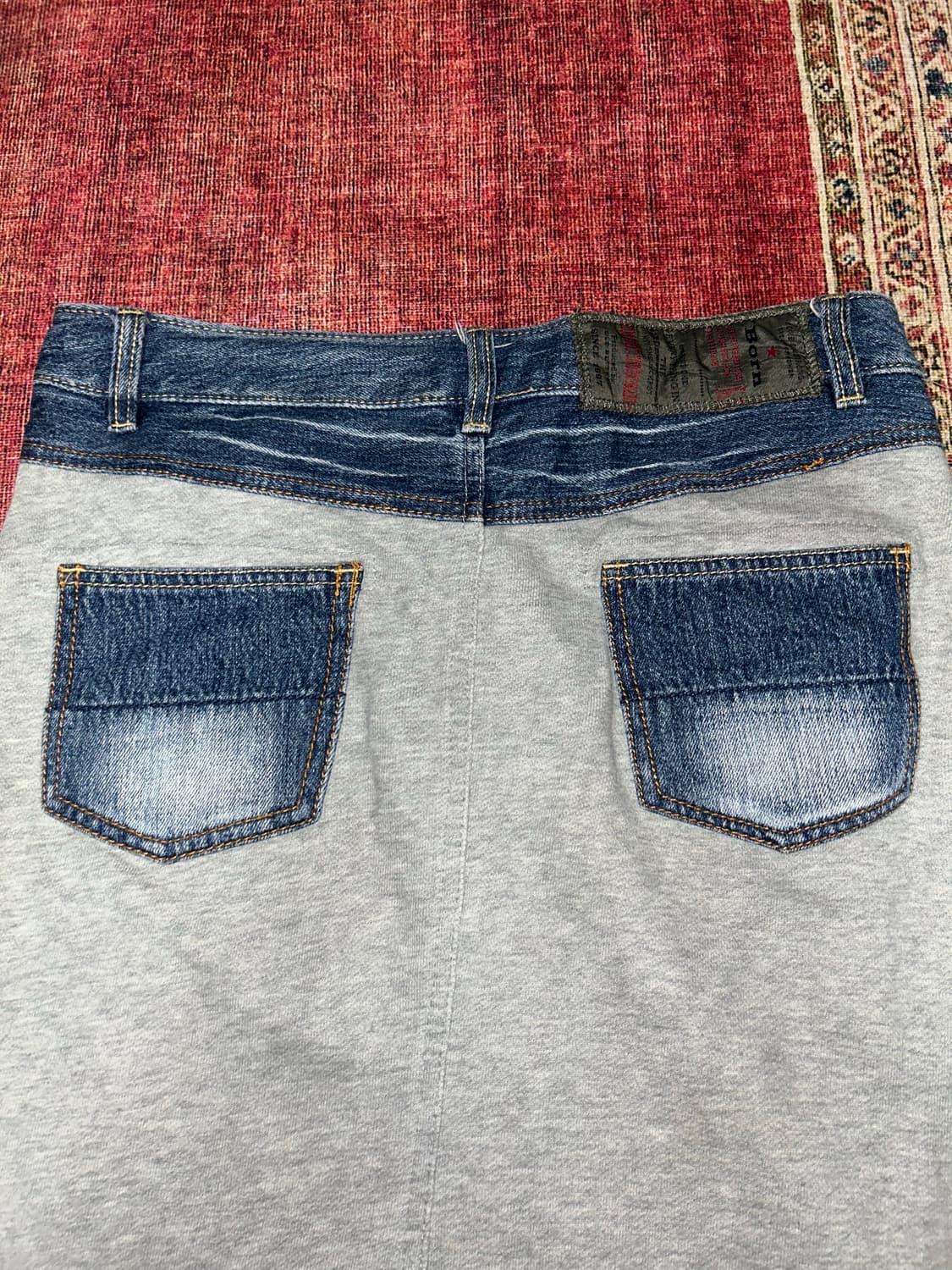 빈티지 데님 트레이닝 믹스매치 스커트  상품이미지3