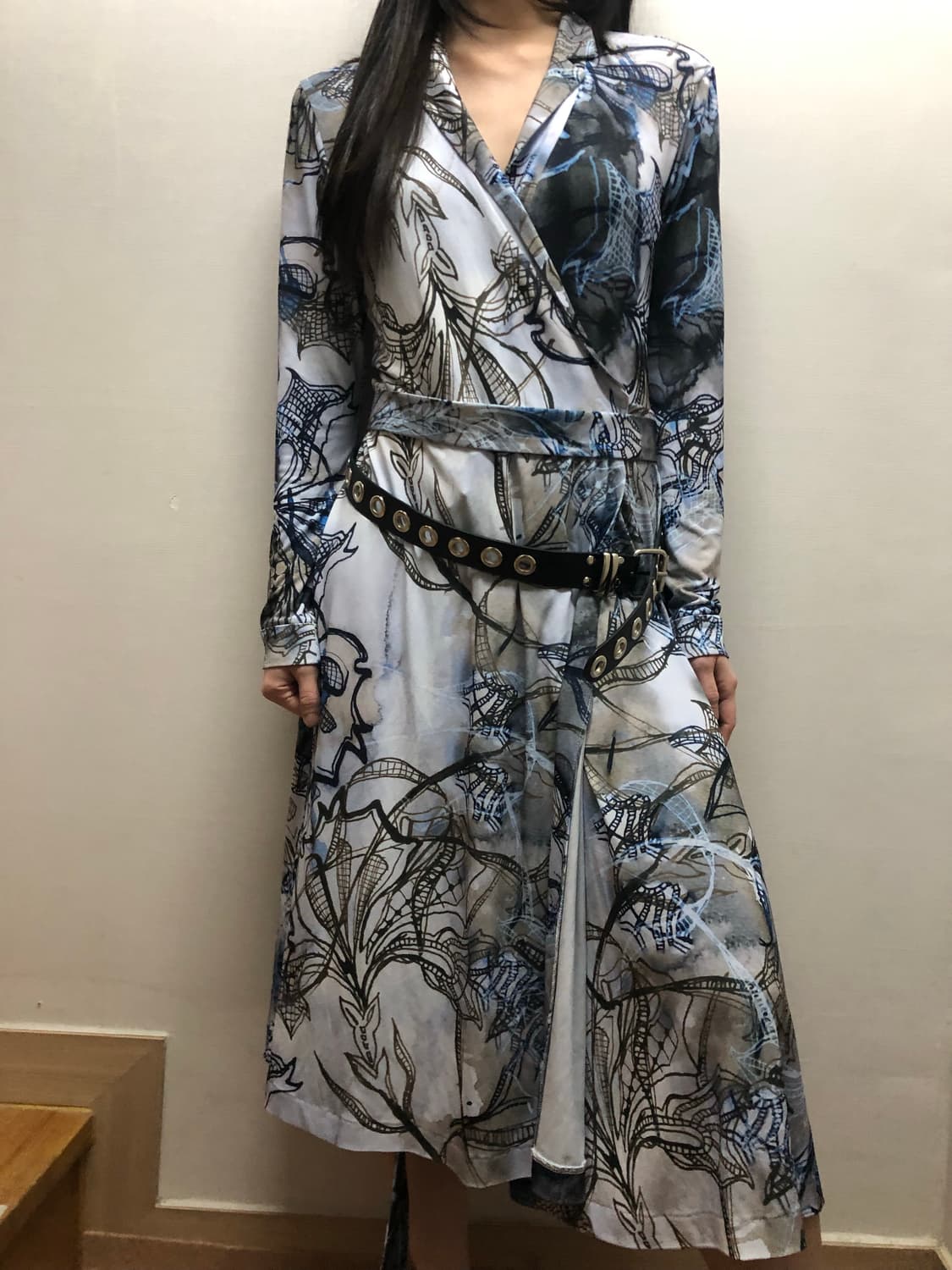 빈티지 라이트블루 오리엔탈 원피스 상품이미지5