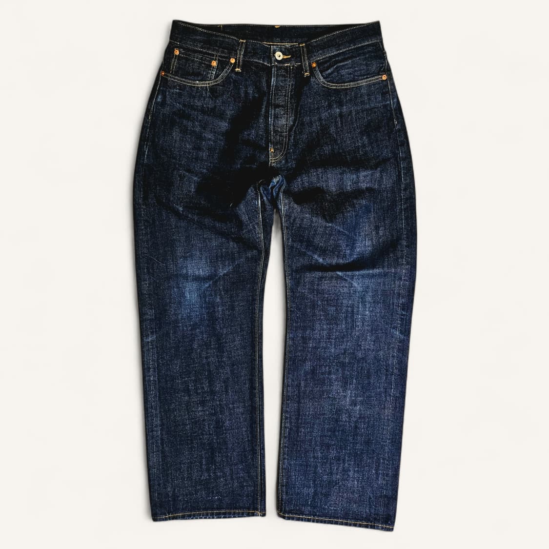 [34][아웃스탠딩]30S 신치백 셀비지 와이드 데님팬츠 상품이미지2