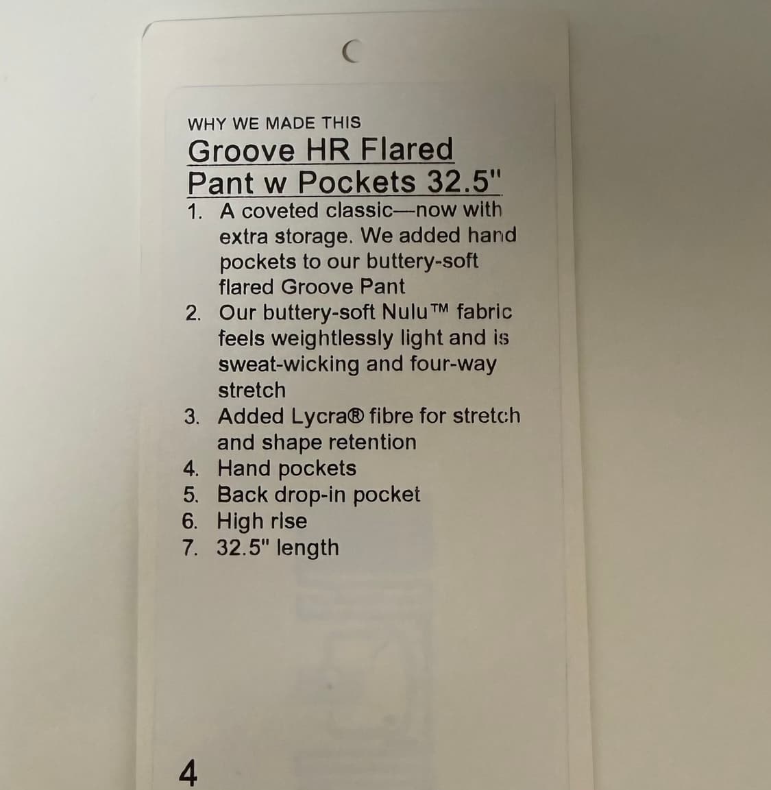 룰루레몬 그루브 하이라이즈 플레어드 팬츠 위 드 포켓 상품이미지4