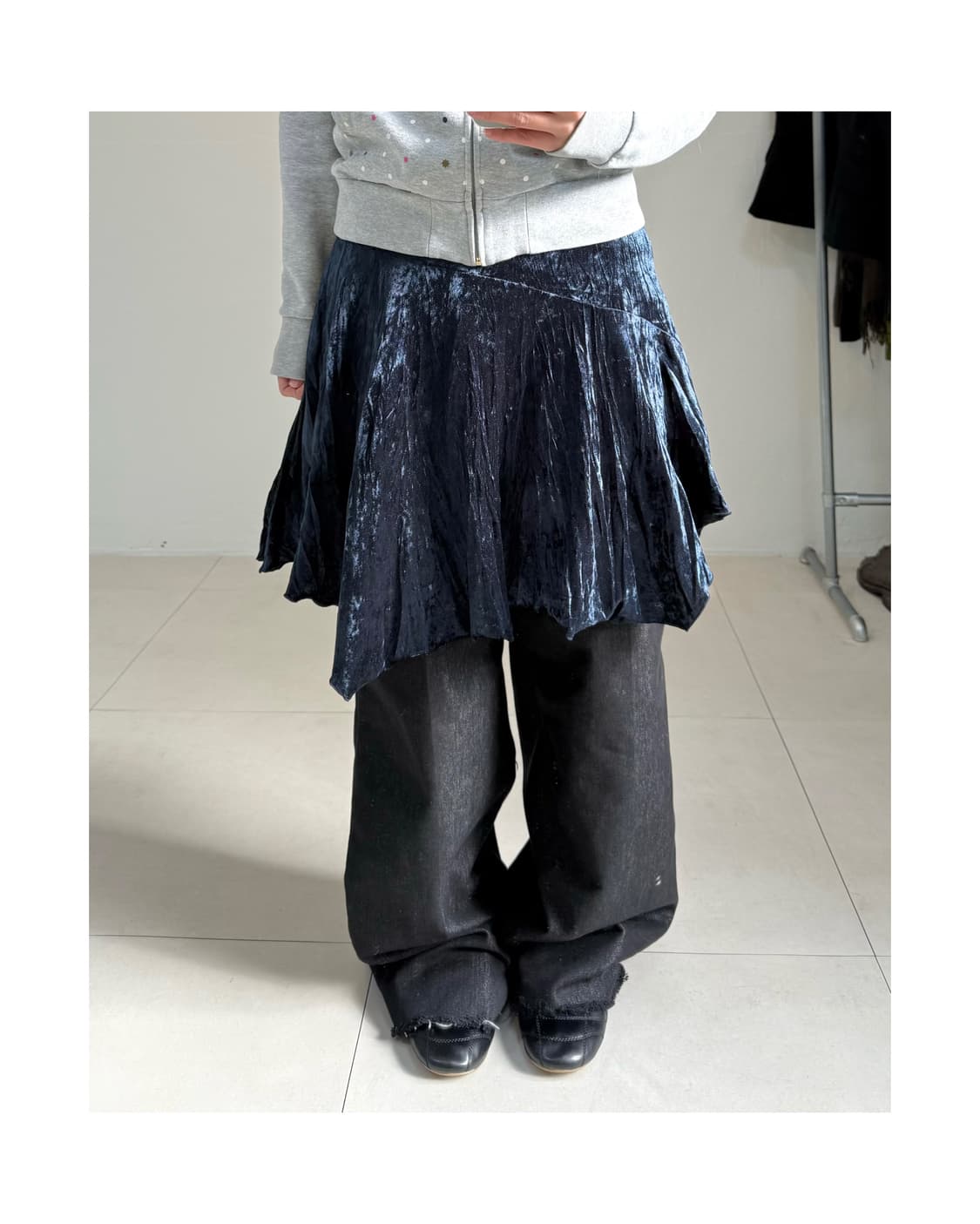 빈티지 벨벳 스커트 상품이미지1