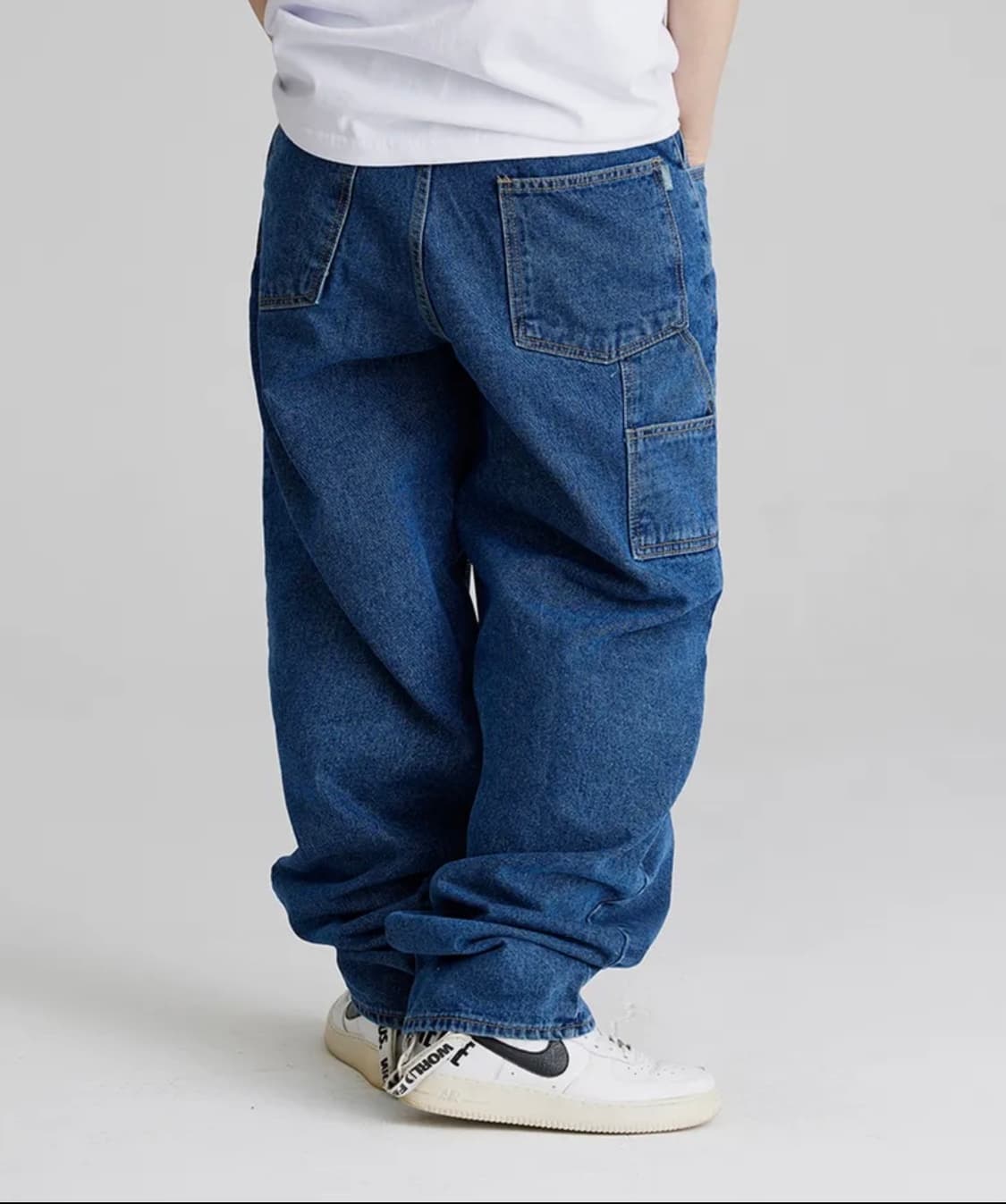 비에스래빗 카펜터 루즈핏 데님 팬츠 딥블루 상품이미지2