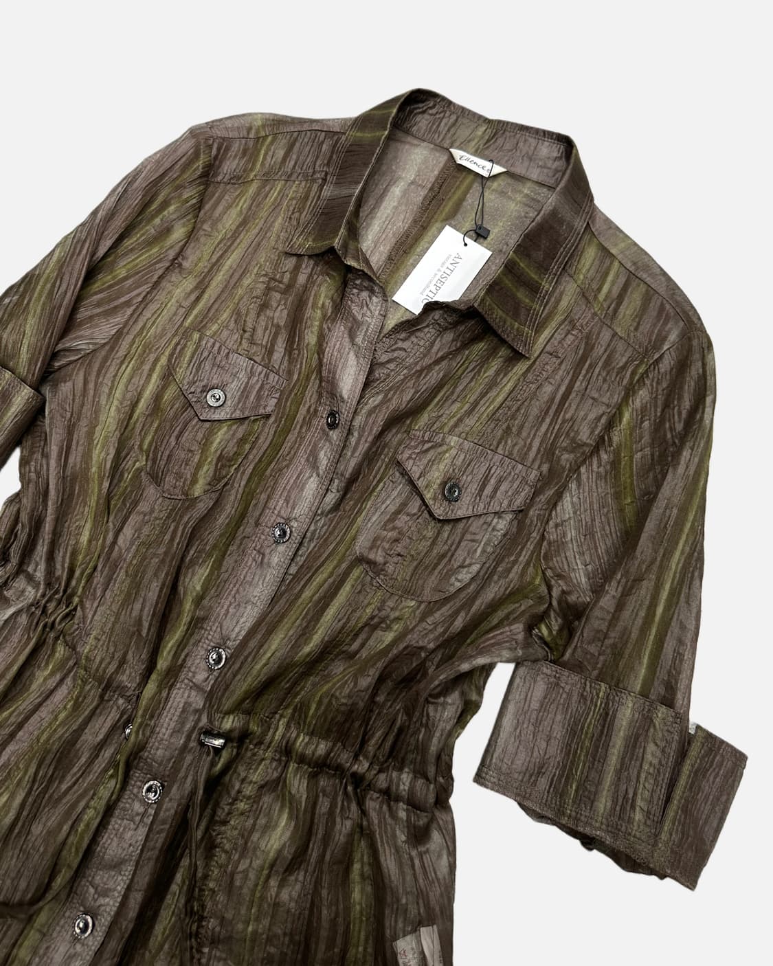 stripe organza string shirt 상품이미지2