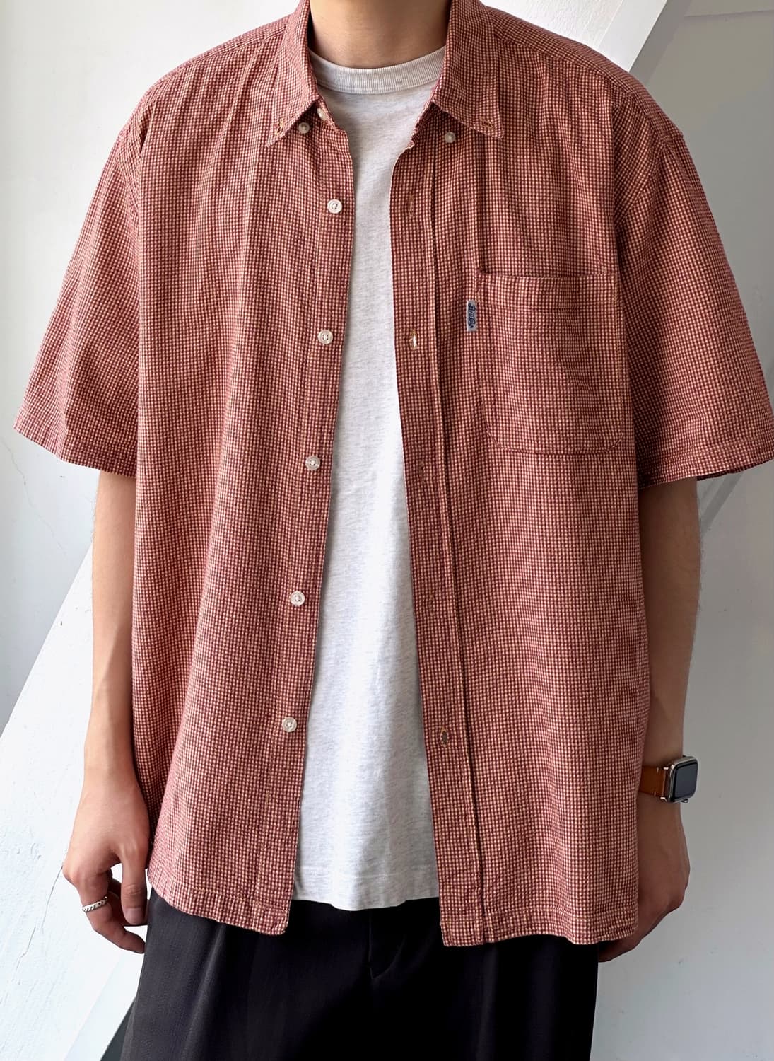 Natural sucker fabric H/S shirt 상품이미지10