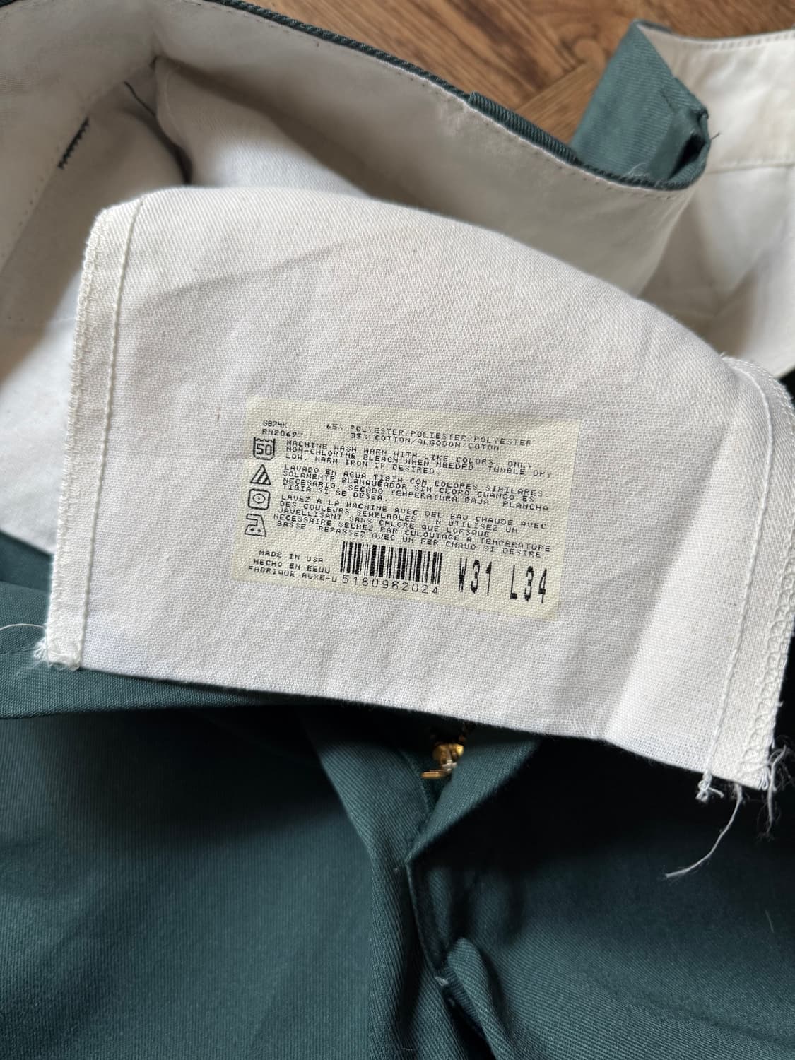 [31]90's 디키즈 874 Made in USA 링컨 그린 워크 팬츠 상품이미지7