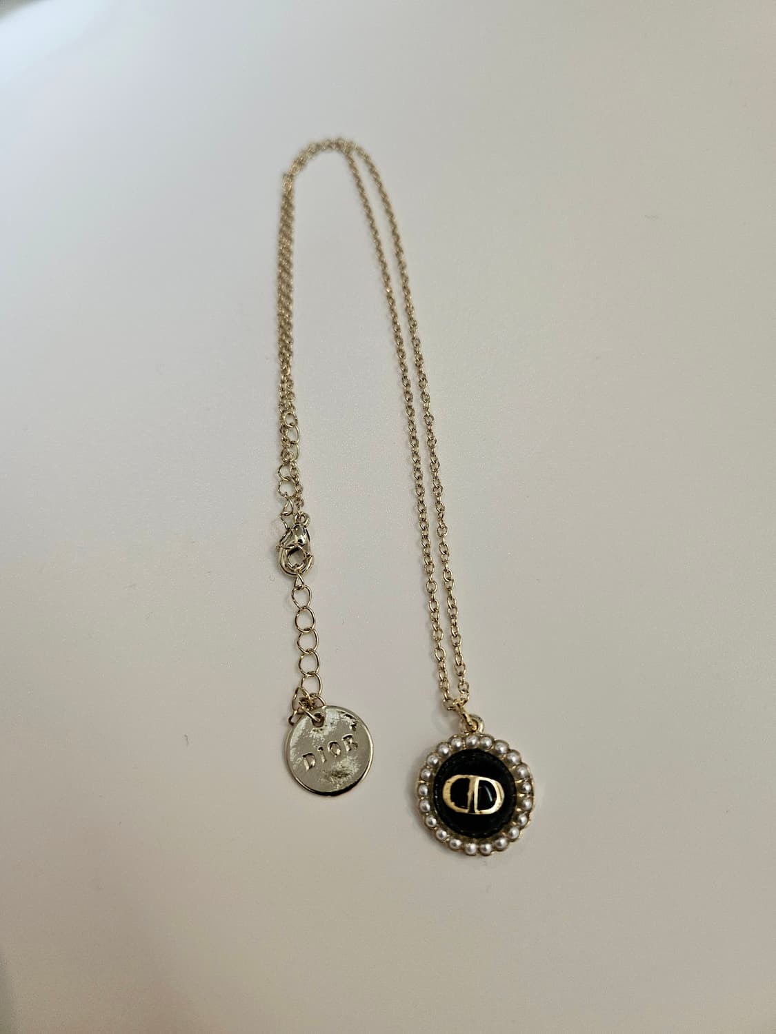 디올 업사이클링 블랙스톤 진주 목걸이 상품이미지3