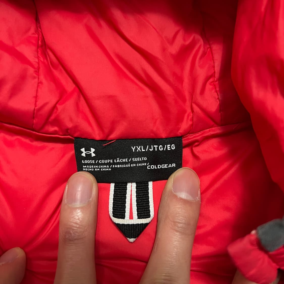 언더아머 주니어 덕다운 스톰 후드 경량패딩 점퍼 [레드] 160 상품이미지5