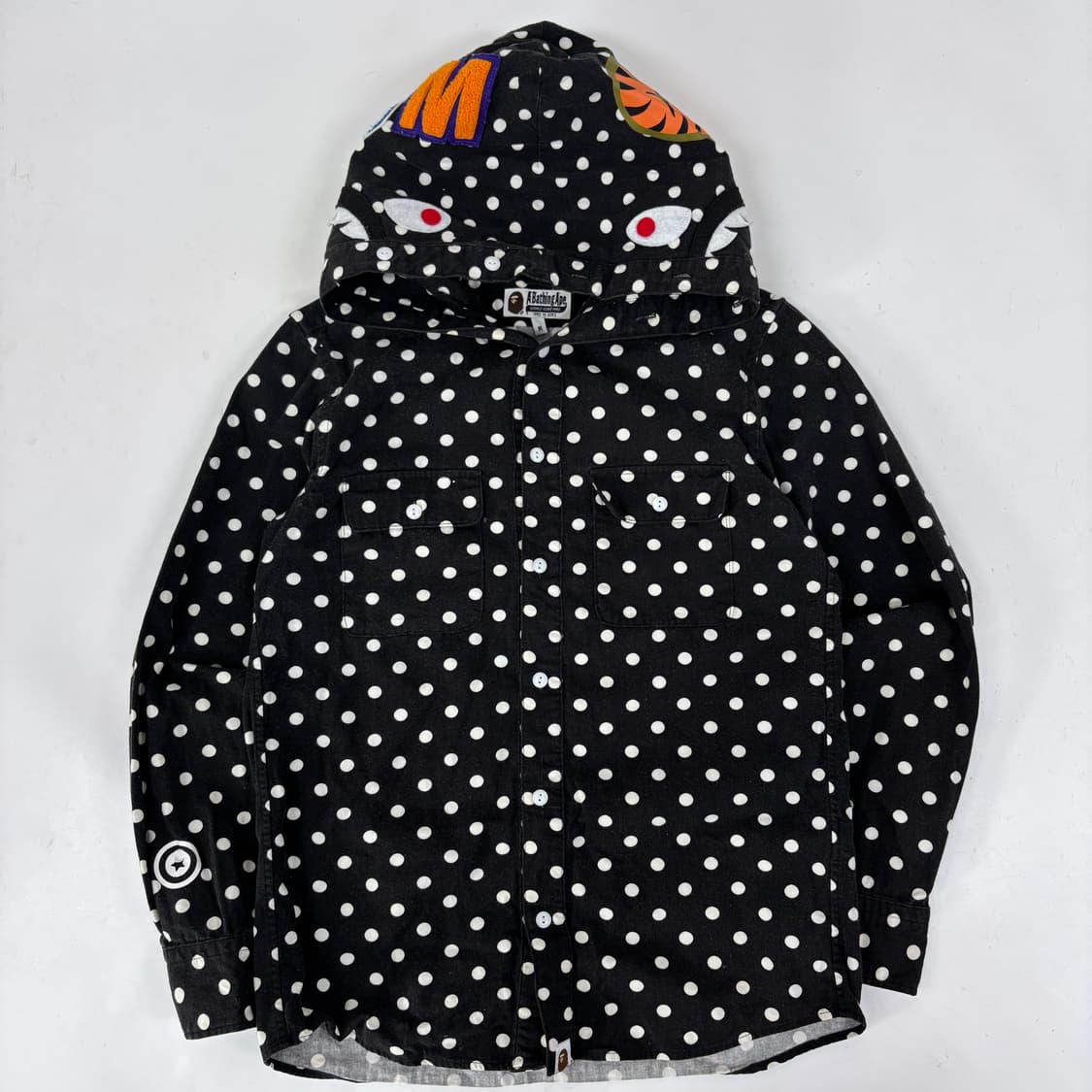 베이프 샤크 도트 후드 셔츠 상품이미지2