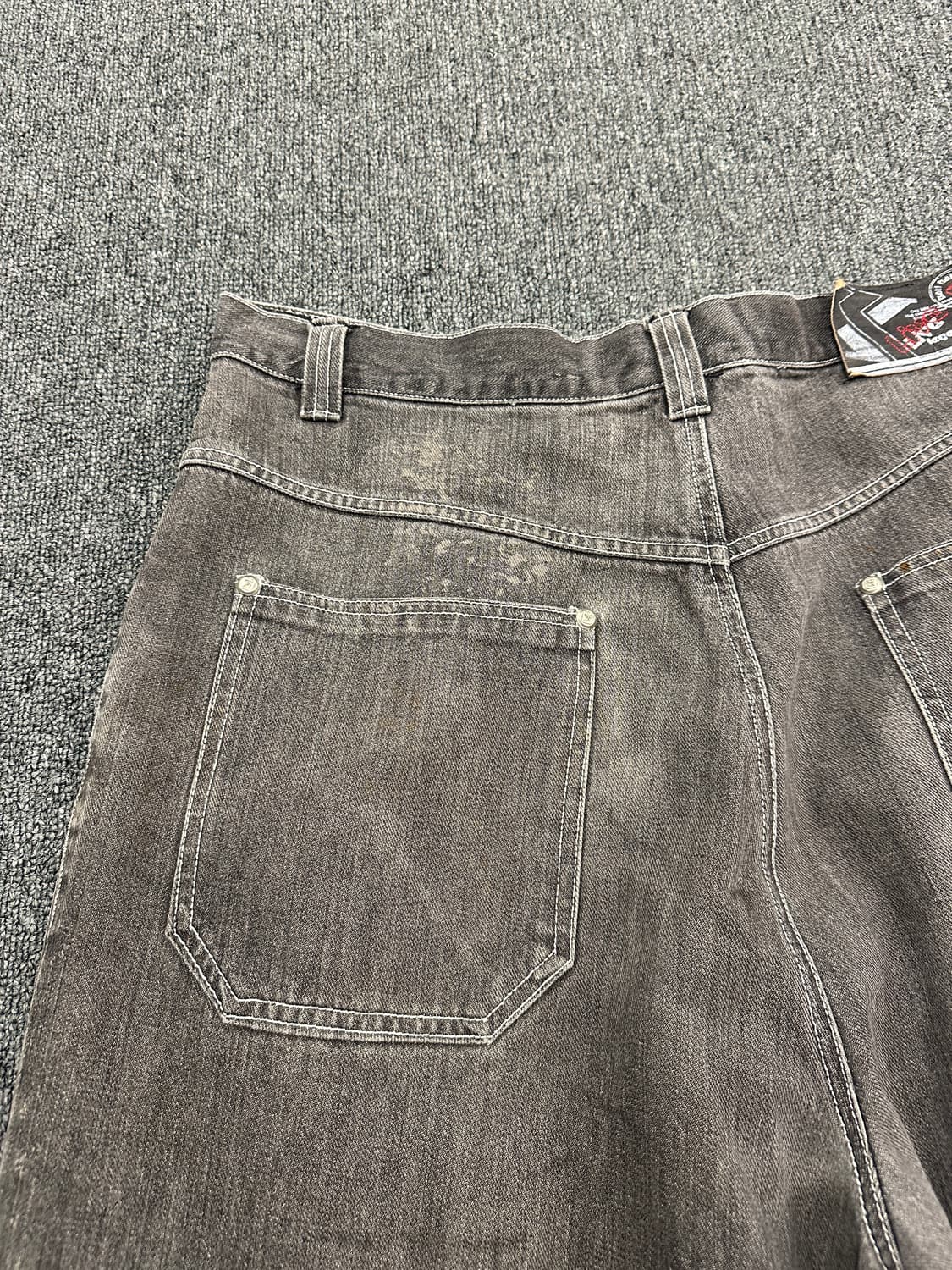 36) 칼카니 올드스쿨 y2k 와이드 흑청 데님팬츠 상품이미지4