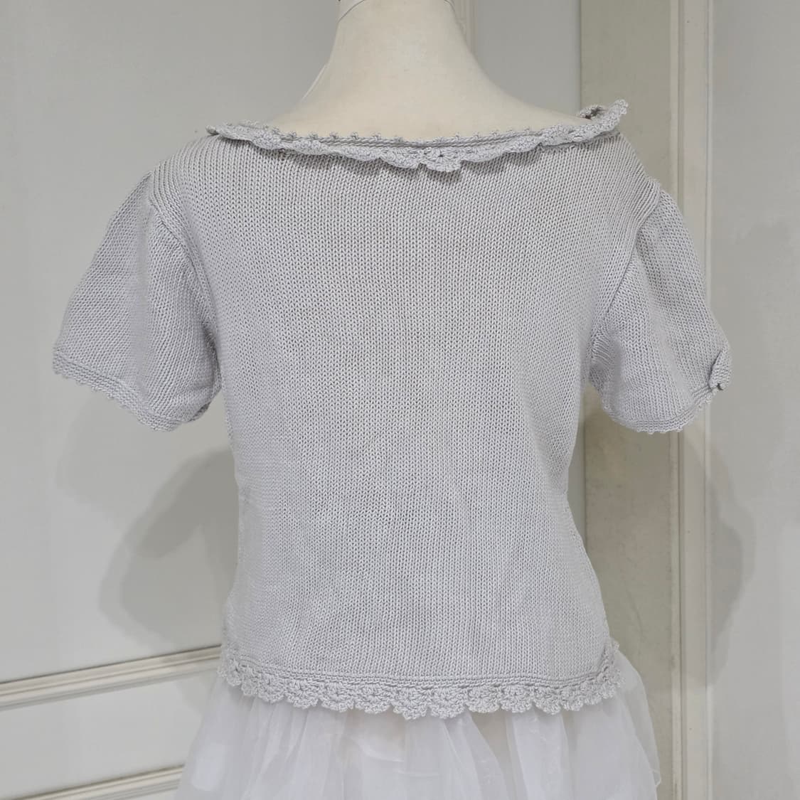 일본빈티지)하찌 로즈 모리걸st 히메라떼갸루 엔젤 반팔레이어드니트 상품이미지3