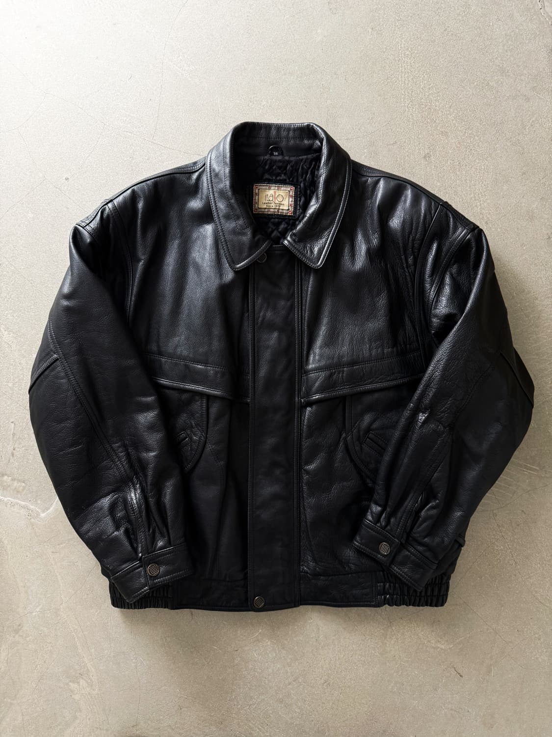 Vintage Genuine Leather Bomber Jacket 상품이미지2