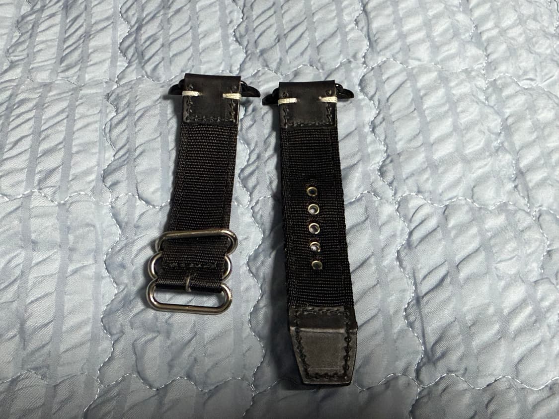 월스와일무브먼트 애플워치 나토 스트랩 블랙&블랙 42-44mm 상품이미지3