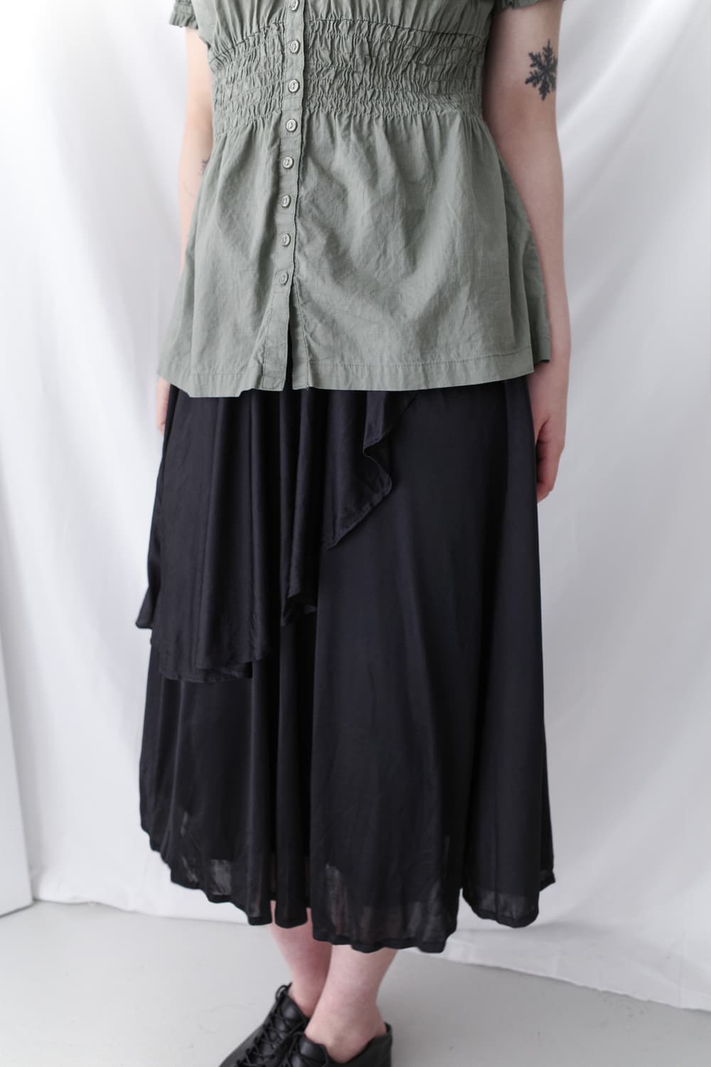 unbalanced shirring skirt 상품이미지8