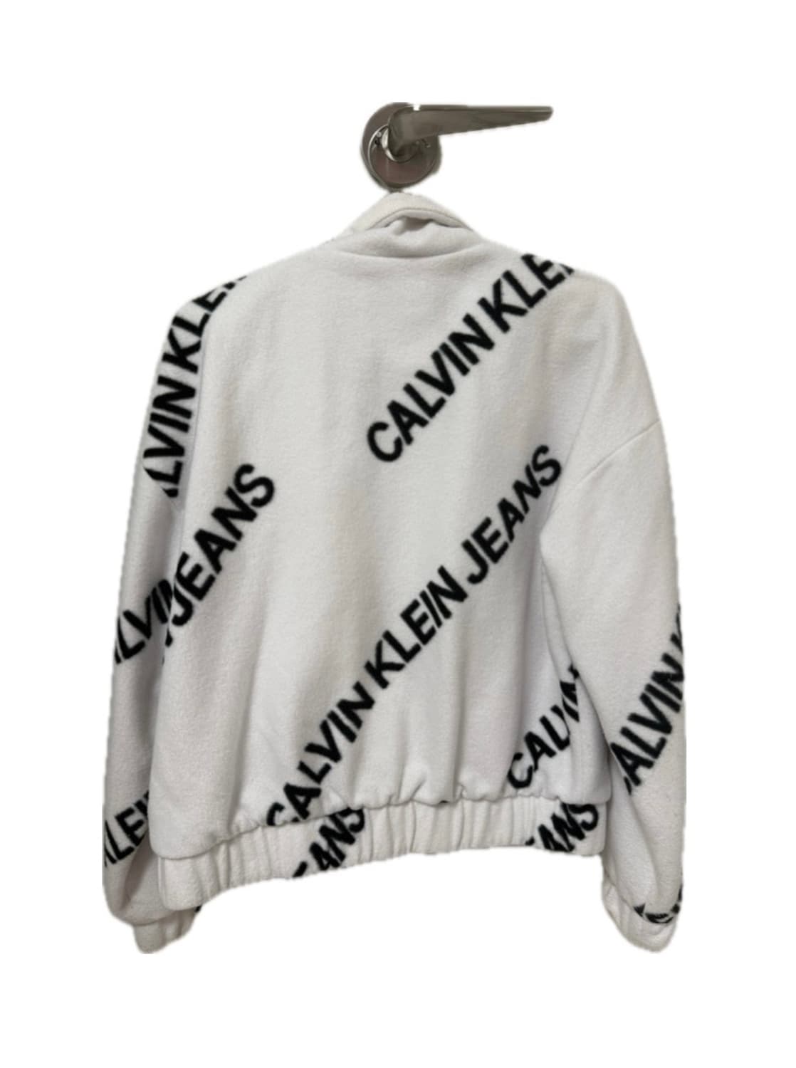 캘빈클라인 화이트 블랙 스펠아웃 모노그램 로고 후리스 상품이미지2