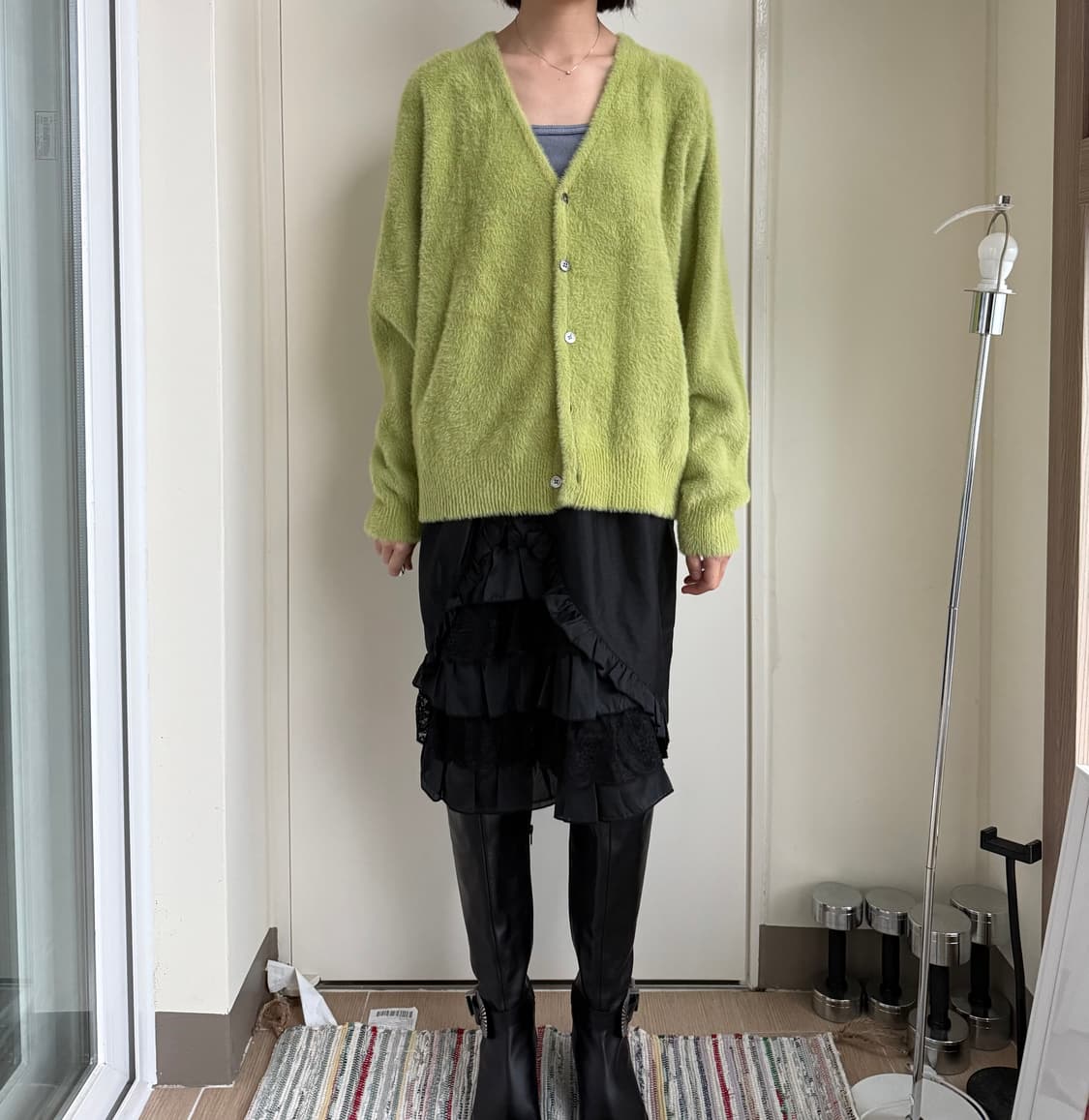 스투시 쉐기가디건 라임 상품이미지1