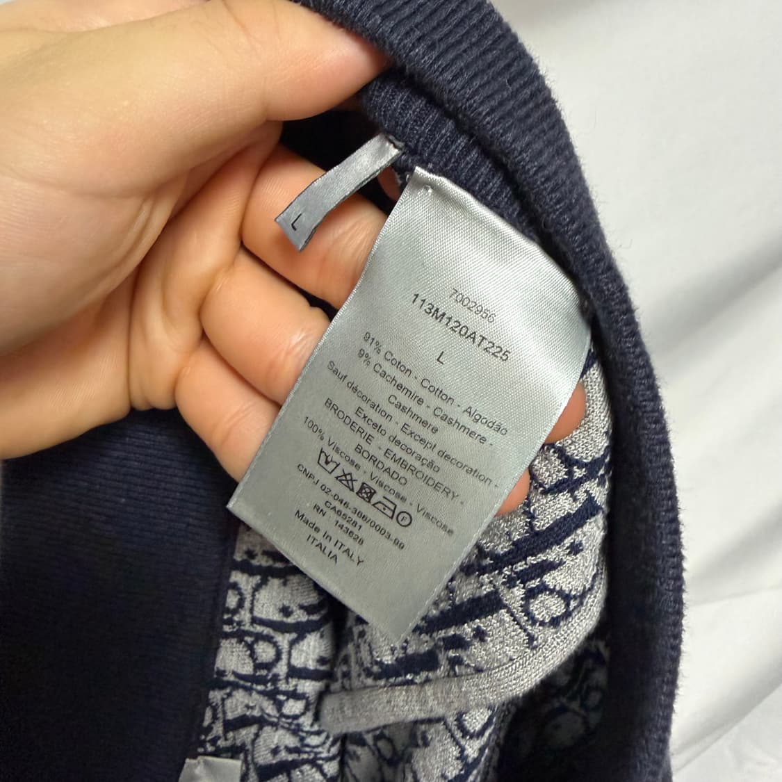 [S급/L] 디올 오블리크 캐시미어 트레이닝 팬츠 상품이미지7