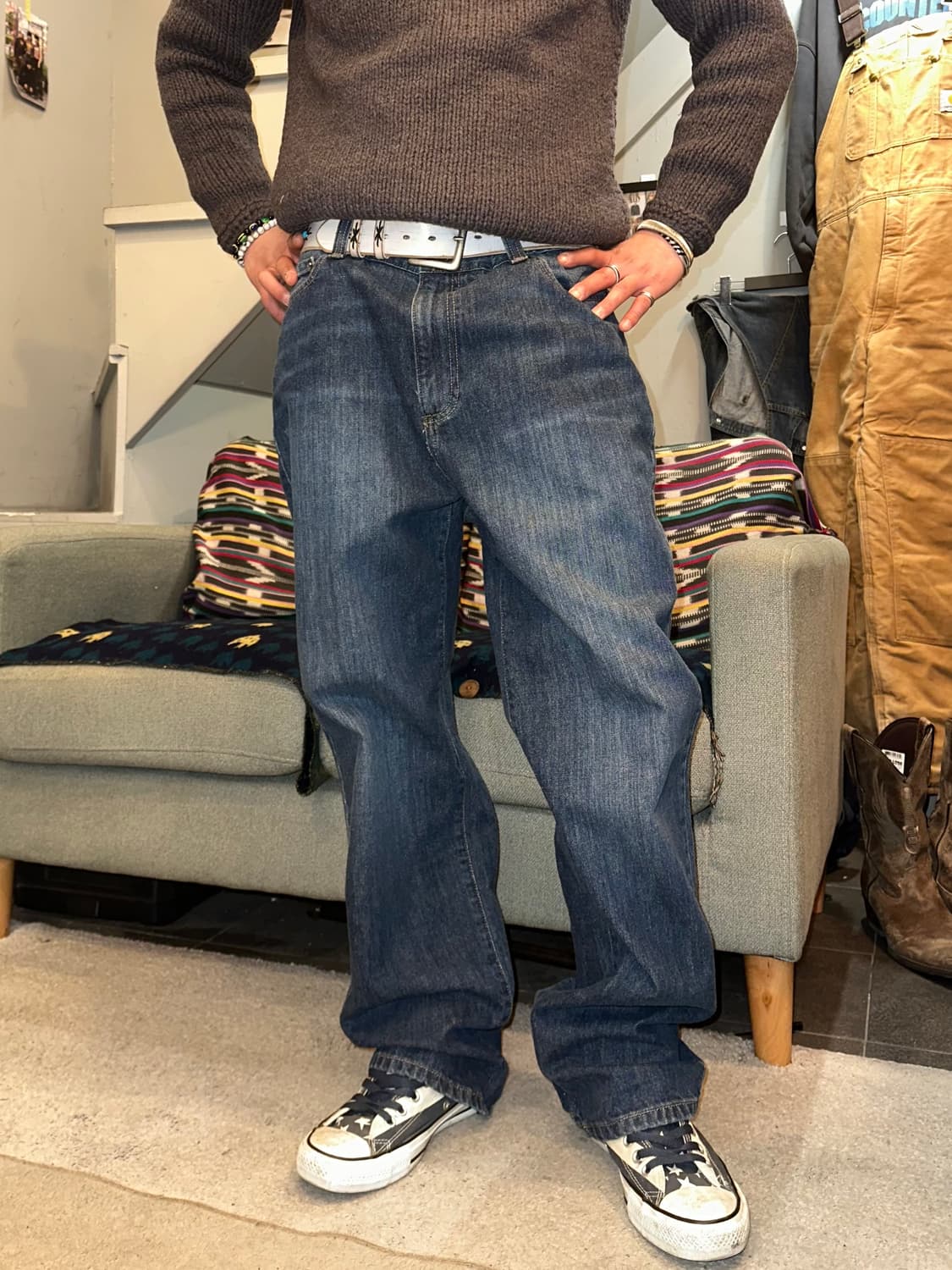 00’s LL Bean Mexico denim washed pants 상품이미지1