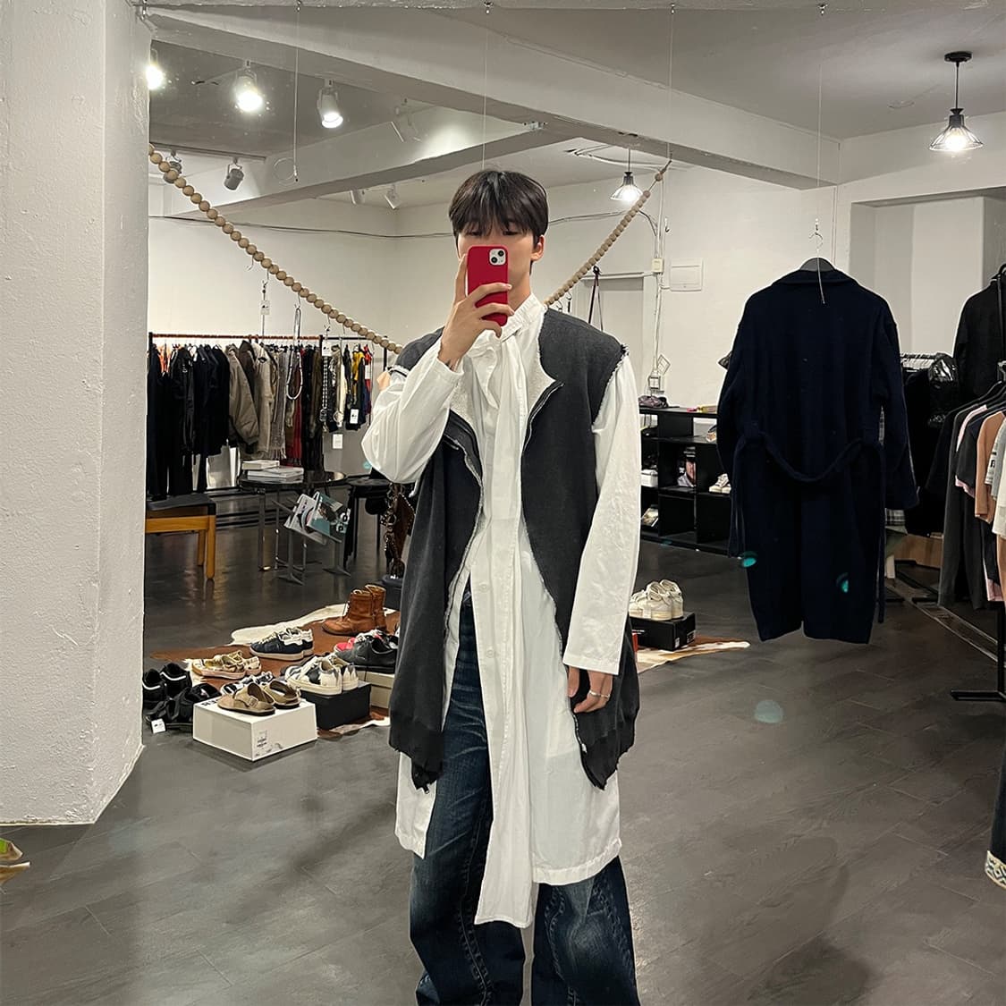 요지야마모토 푸르옴므 스카프 레이어드 샵코트 상품이미지7