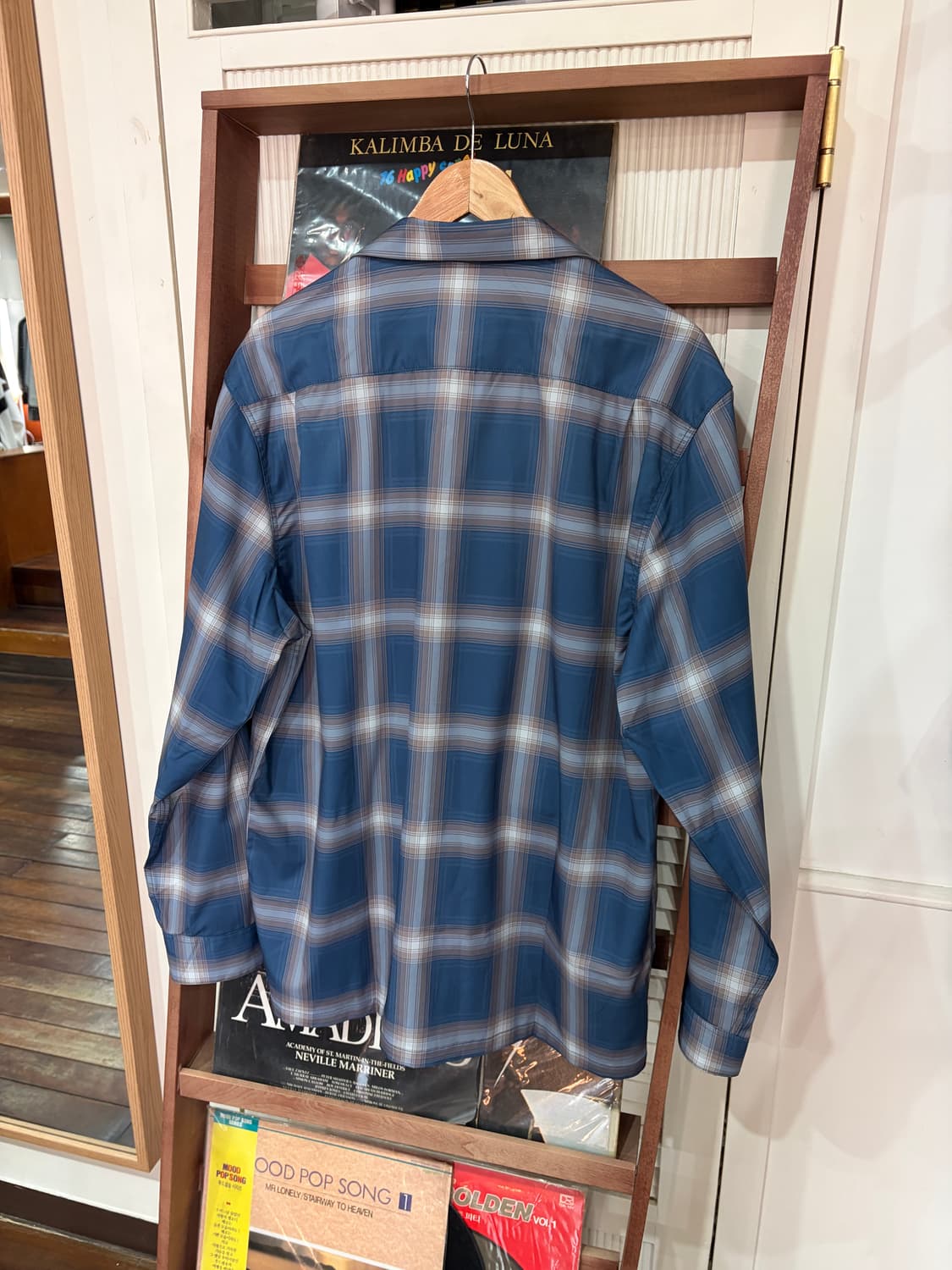 J37 와코마리아 클래식 체크 레이온 셔츠 XL 상품이미지5