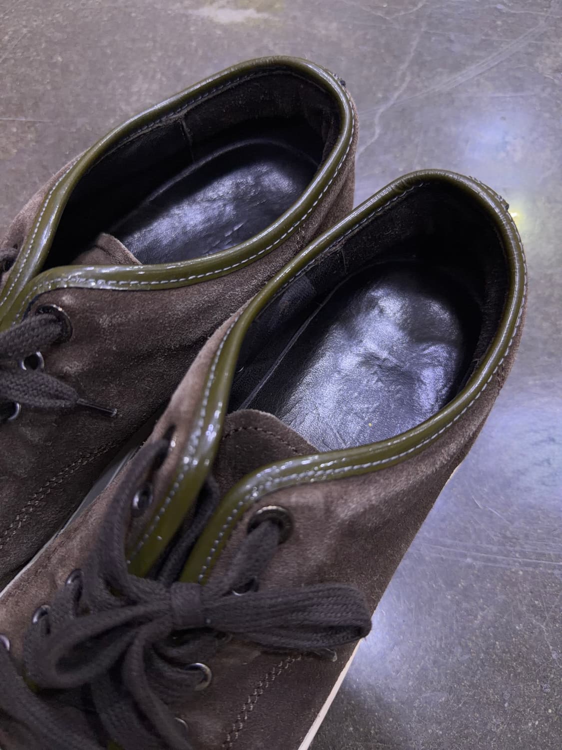 랑방 벨루어 스웨이드 레더 브라운 올리브 스니커즈 7 (260) 상품이미지4