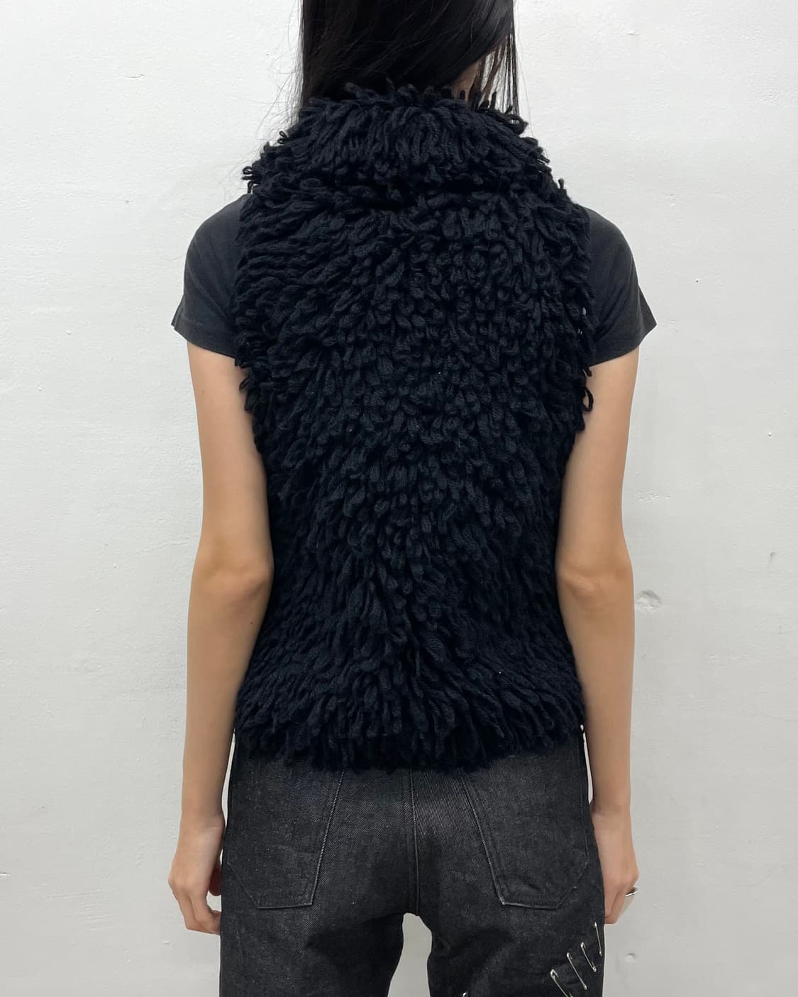 Rope Fur Black Vest 상품이미지3