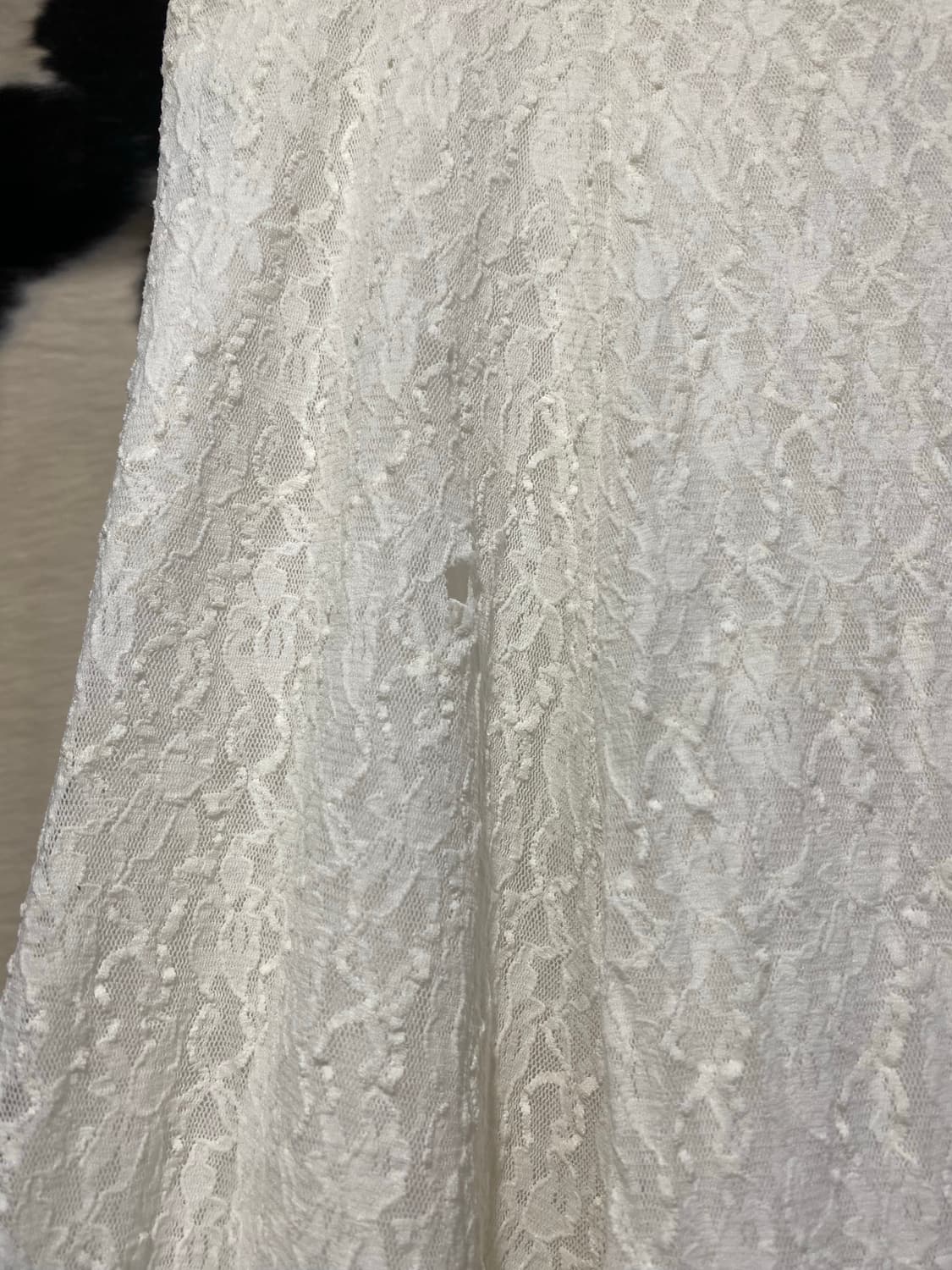 Japanese vtg 레이스 트리밍 언발 미디스커트 상품이미지4