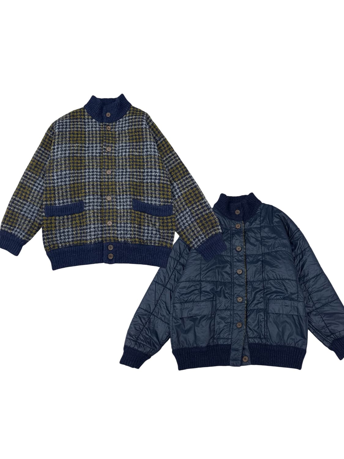 미쏘니 리버시블 울 모헤어 니트 패딩 점퍼 자켓 상품이미지1